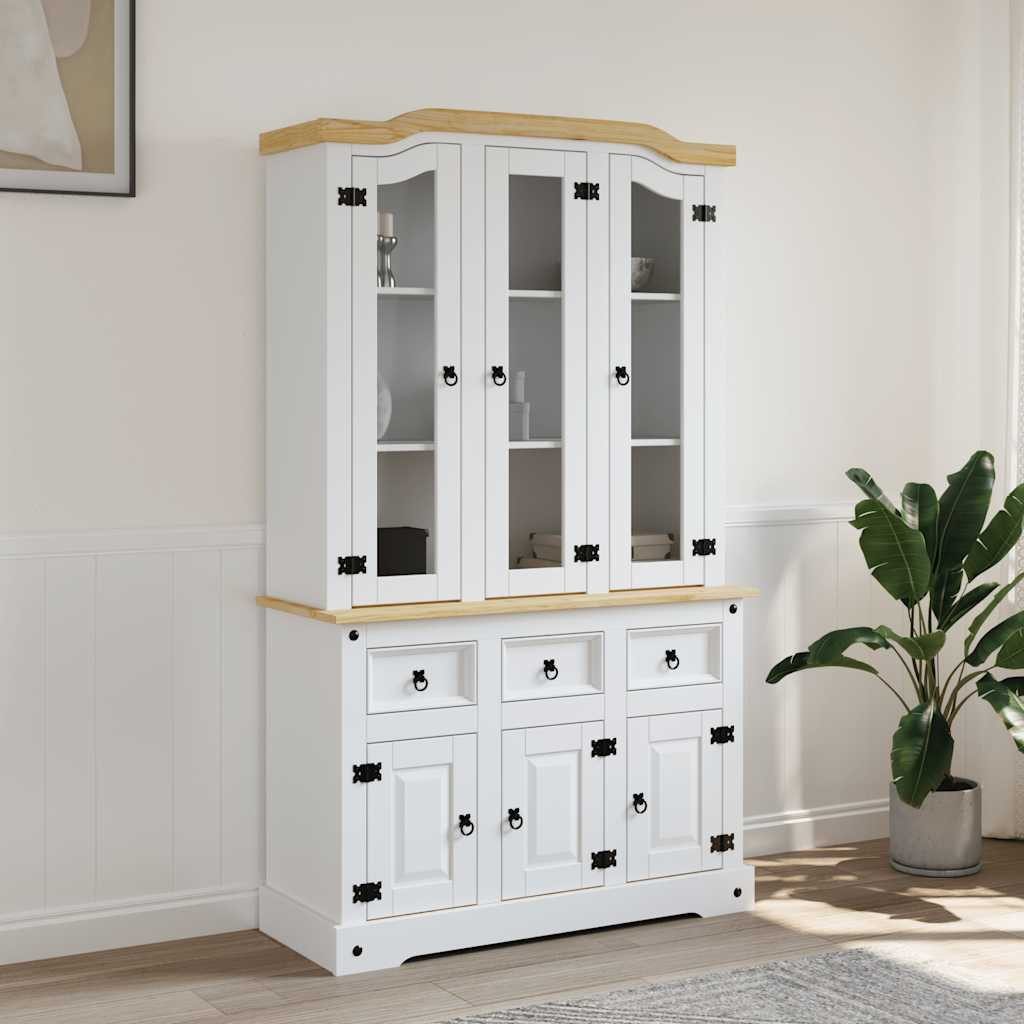 vidaXL Highboard Highboard Corona 112x43x191,5 cm Massivholz Mexikanische Kiefer (1 St)