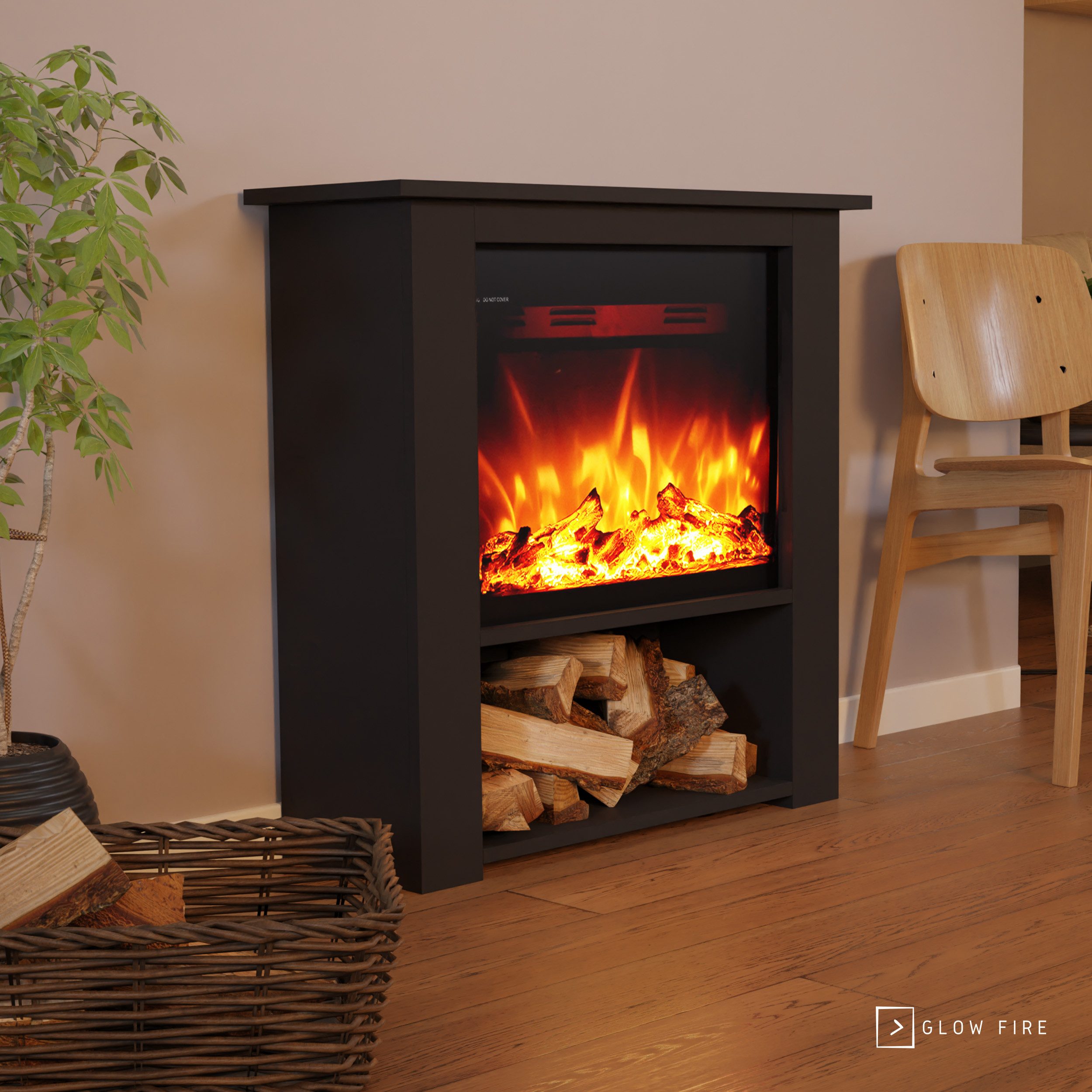 GLOW FIRE Elektrokamin THEBE LED Kamin mit Heizung, Standkamin, Elektrische günstig online kaufen