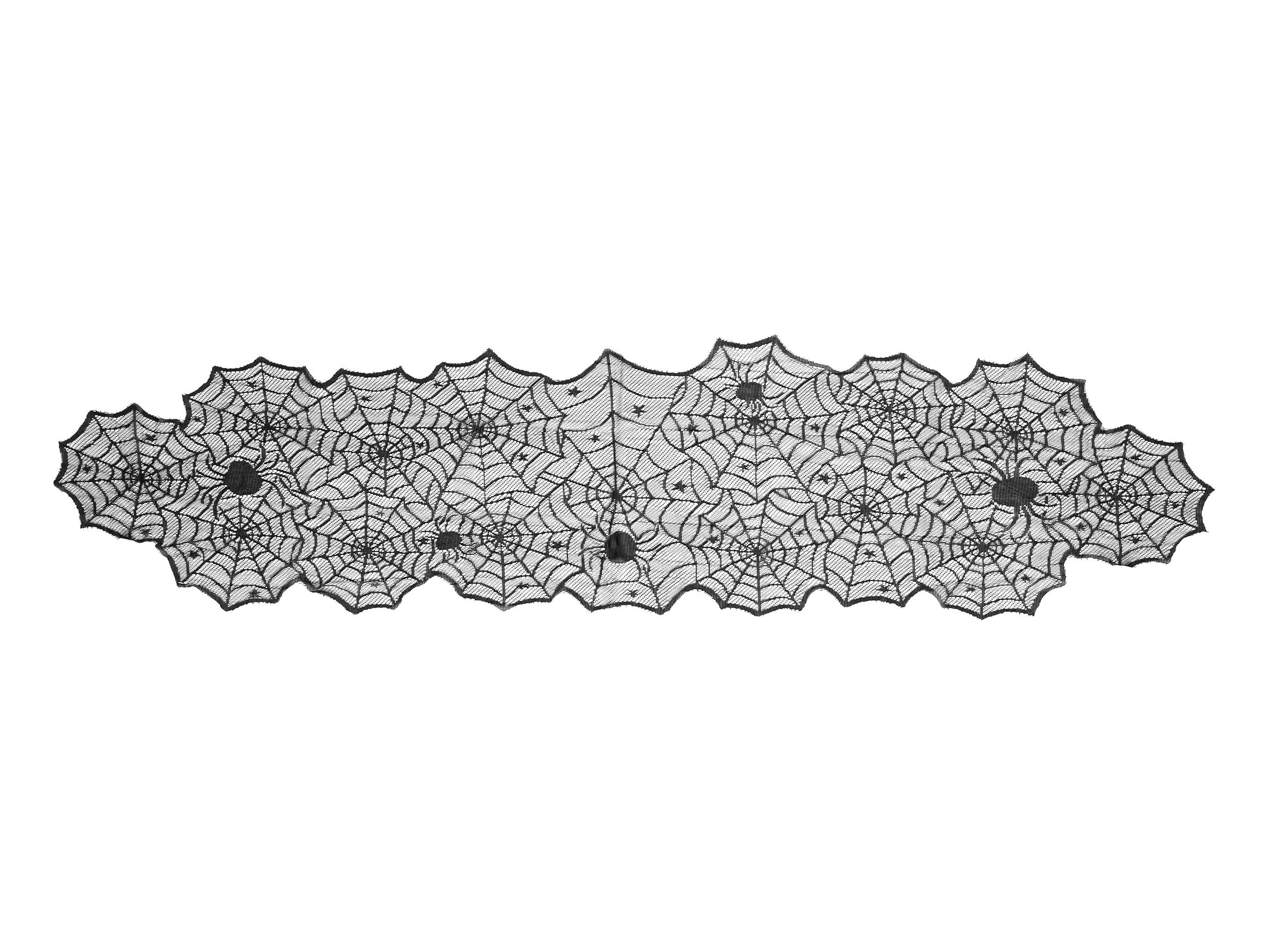 partydeco Tischläufer, Tischläufer 1,85m mit Spinnennetz Muster Schwarz günstig online kaufen