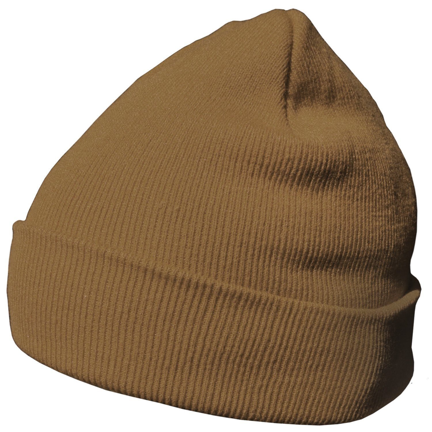 DonDon Beanie Mütze Beanie (Packung, Wintermütze, Design, Krempe khaki mit 1-St) klassisches