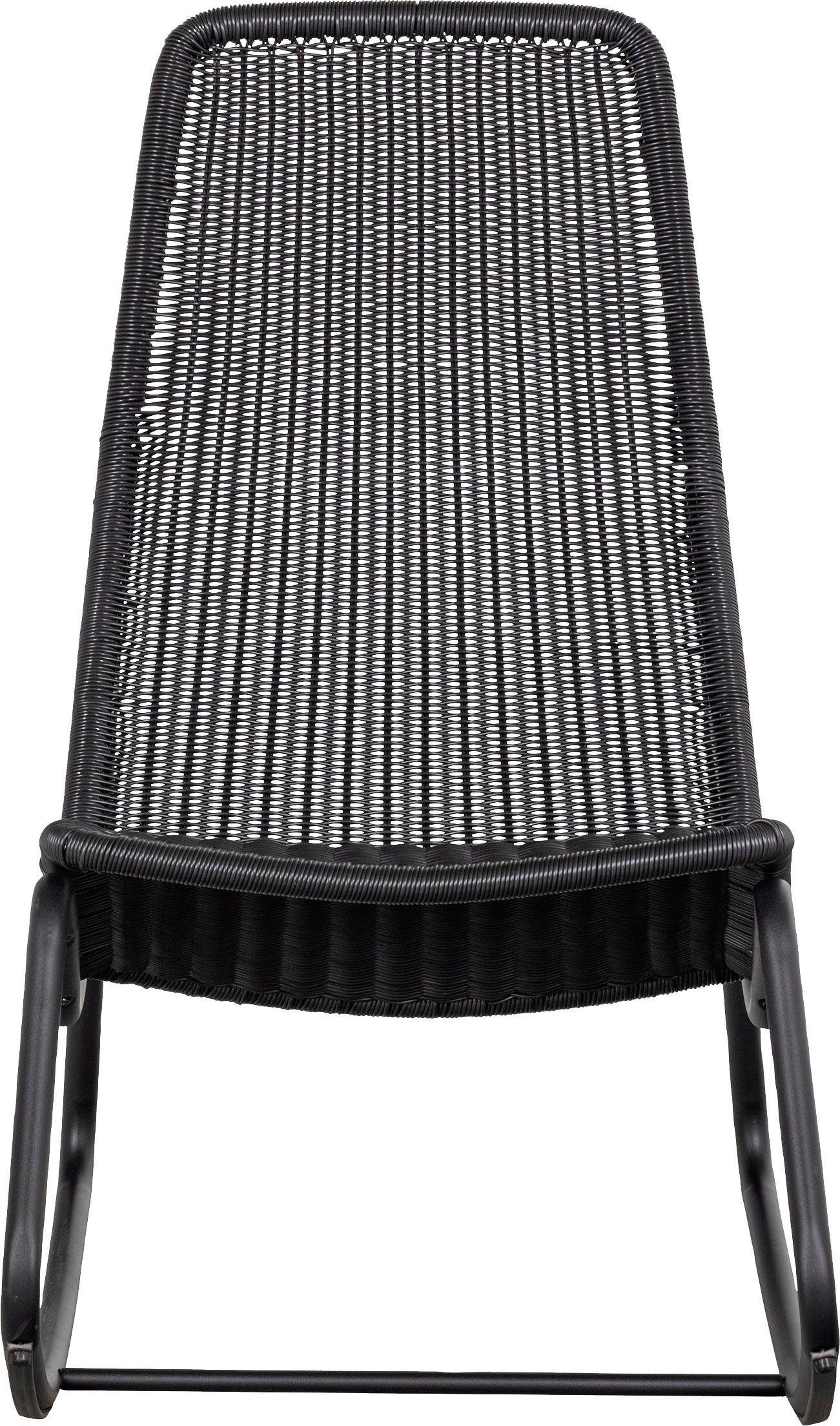 WOOOD Gartenstuhl Tom gecoatetes Rattan mit Metallgestell, H 97 x B 51 x T 95 cm (1 St), Tragkraft 150 kg, Verstärkender Querstrebe, einfach zu montierbar