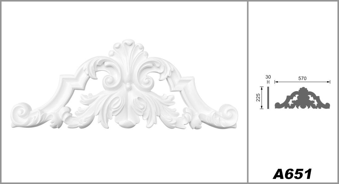 Grand Decor Wanddekoobjekt A651 (Ornament aus PU - große Auswahl, 225x570mm günstig online kaufen