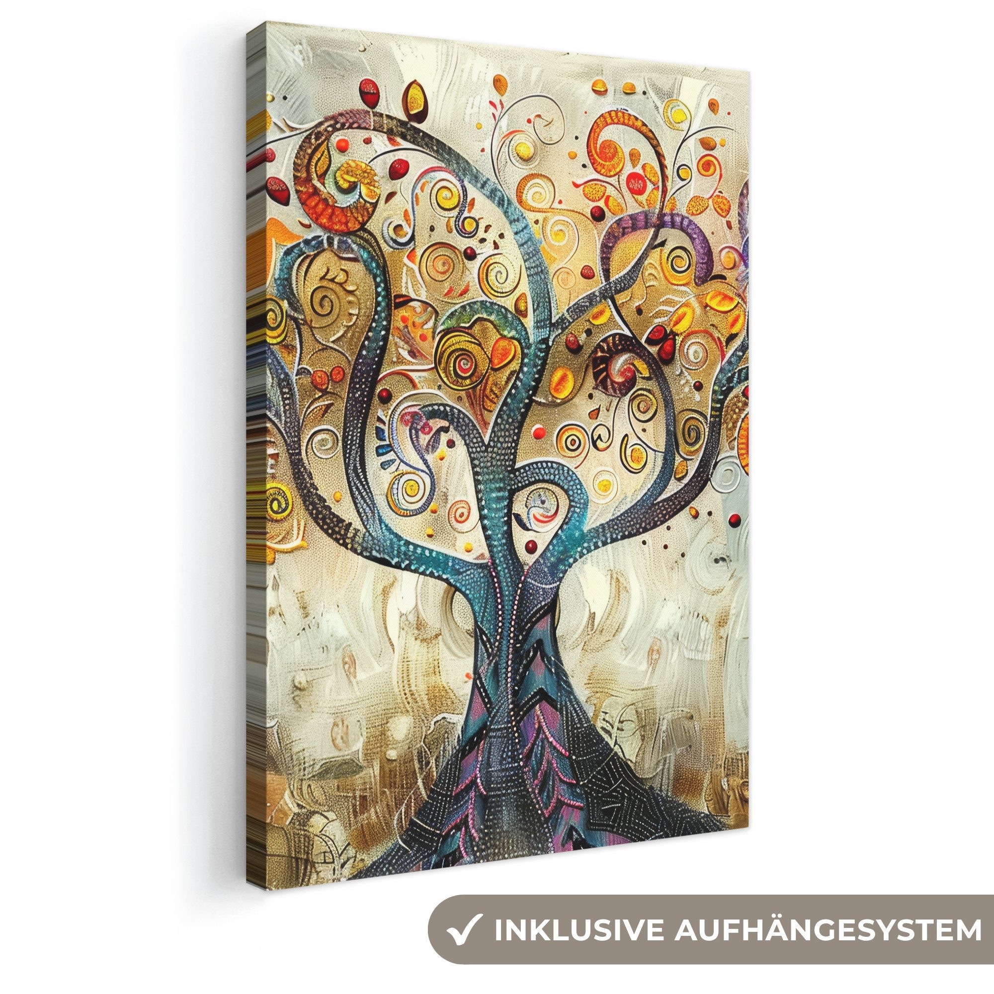 OneMillionCanvasses® Leinwandbild Baum - Kunst - Modern - Natur, Fotodruck (1 St), Leinwand Canvas Wandbild, Wanddekoration 20x30 cm