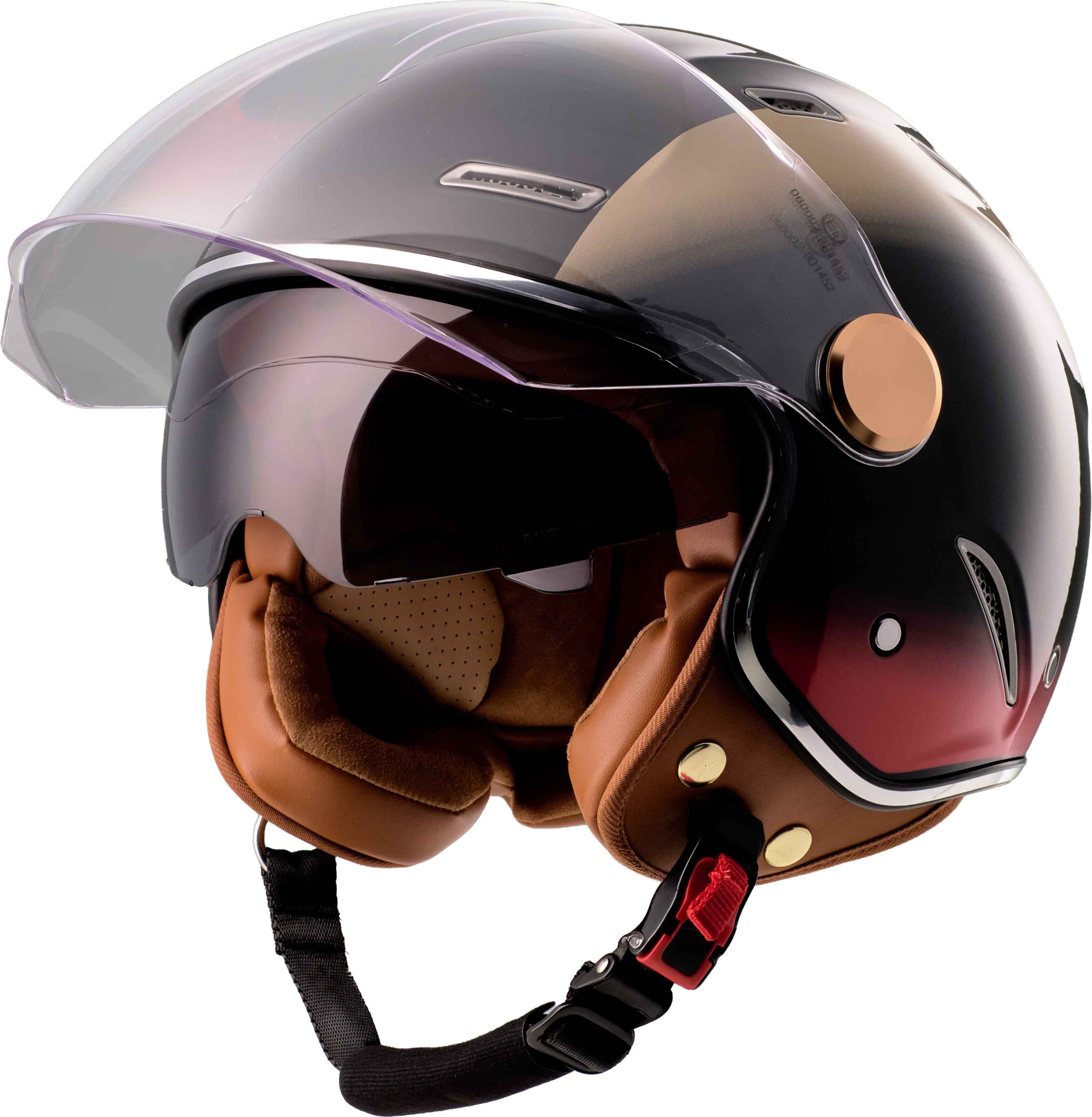 Burnout Motorradhelm Jethelm Heritage Sunset