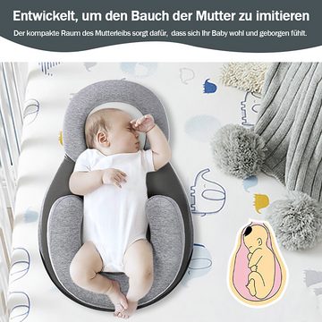 Cbei Babykissen Babynest Kissen,Babystütze Anti-Kopf-Durchbiegung,Nackenschutz, Kopfkissen zur Korrektur der Schlafposition des Babys 53X36CM