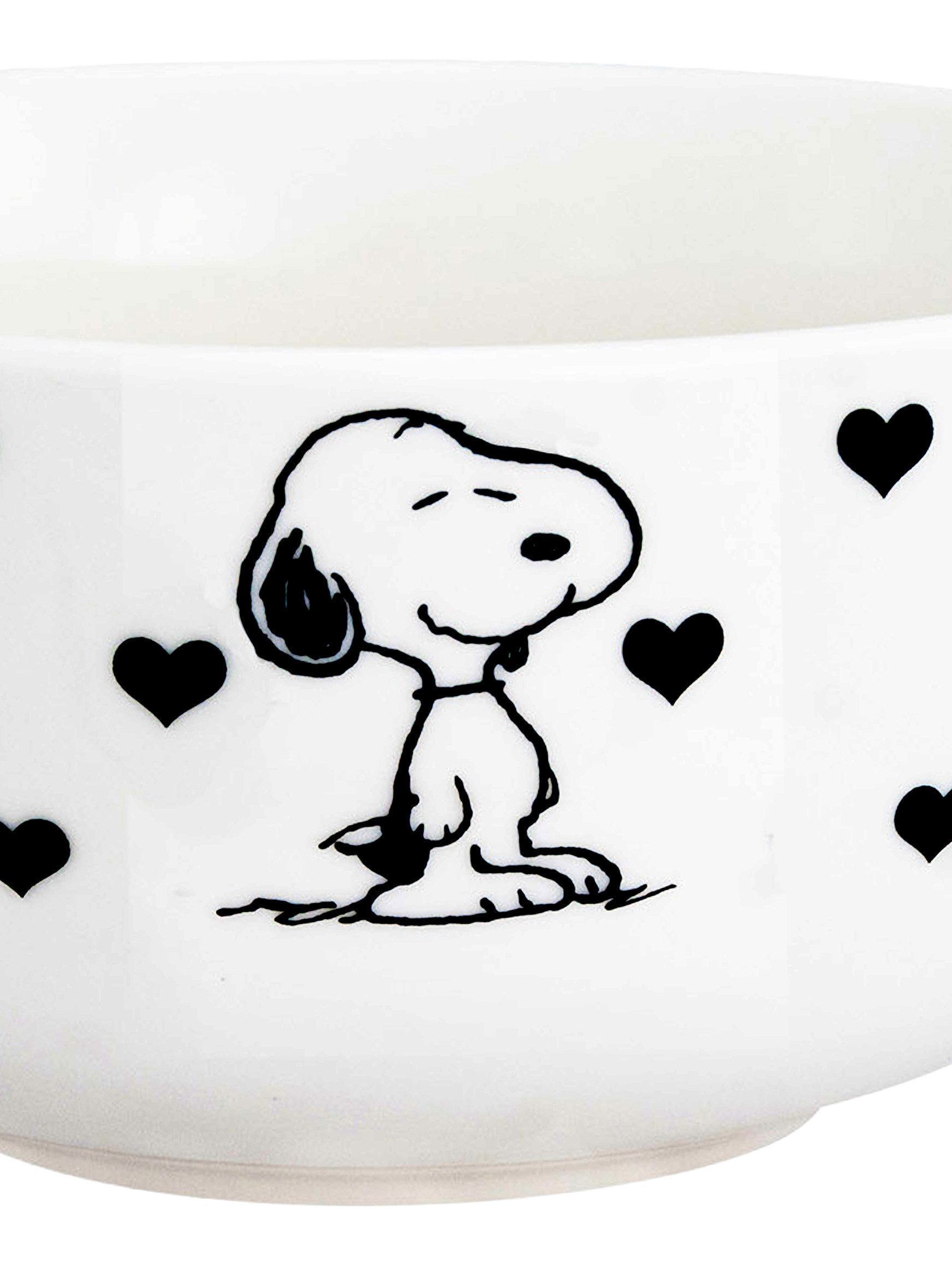 United Labels® Müslischale The Peanuts Schüssel Snoopy – Herzen - Weiß aus Keramik 400 ml, Keramik