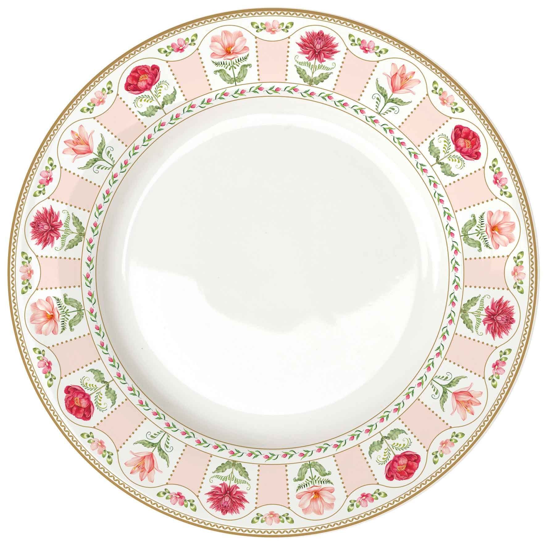 EasyLife Speiseteller Flowery, Spülmaschinengeeignet, Mehrfarbig, Blumen, ⌀ 26.5cm, Mehrfarbig