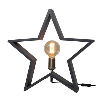 STAR TRADING LED Stern Holzstern Adventsstern Weihnachtsstern Tischlampe stehend 50cm E27