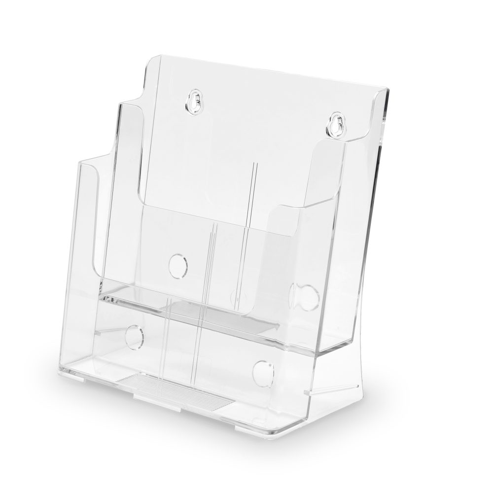 HOLT Anzeigetafel Prospekthalter DIN A4, 2 Fächer, klassisches Design (1-St)