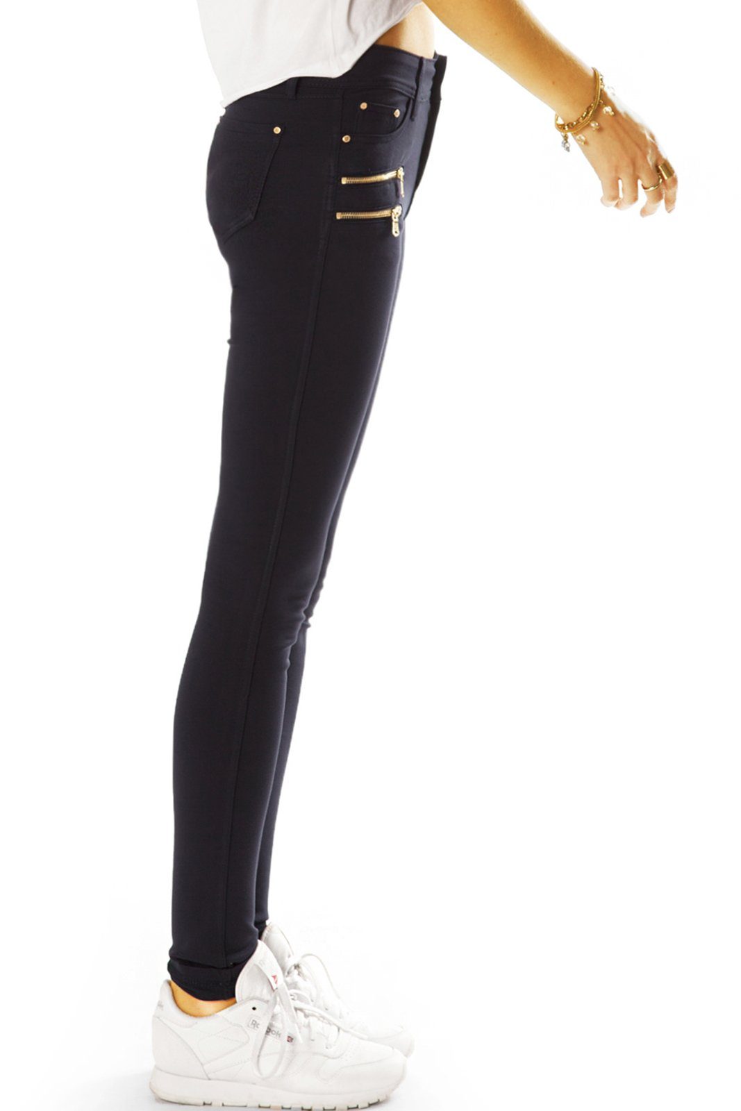 be styled Stretch-Hose Elegante Stretch Hose - - j39g-2 Klassische blau Stoffhose in Unifarben Damen Röhren 