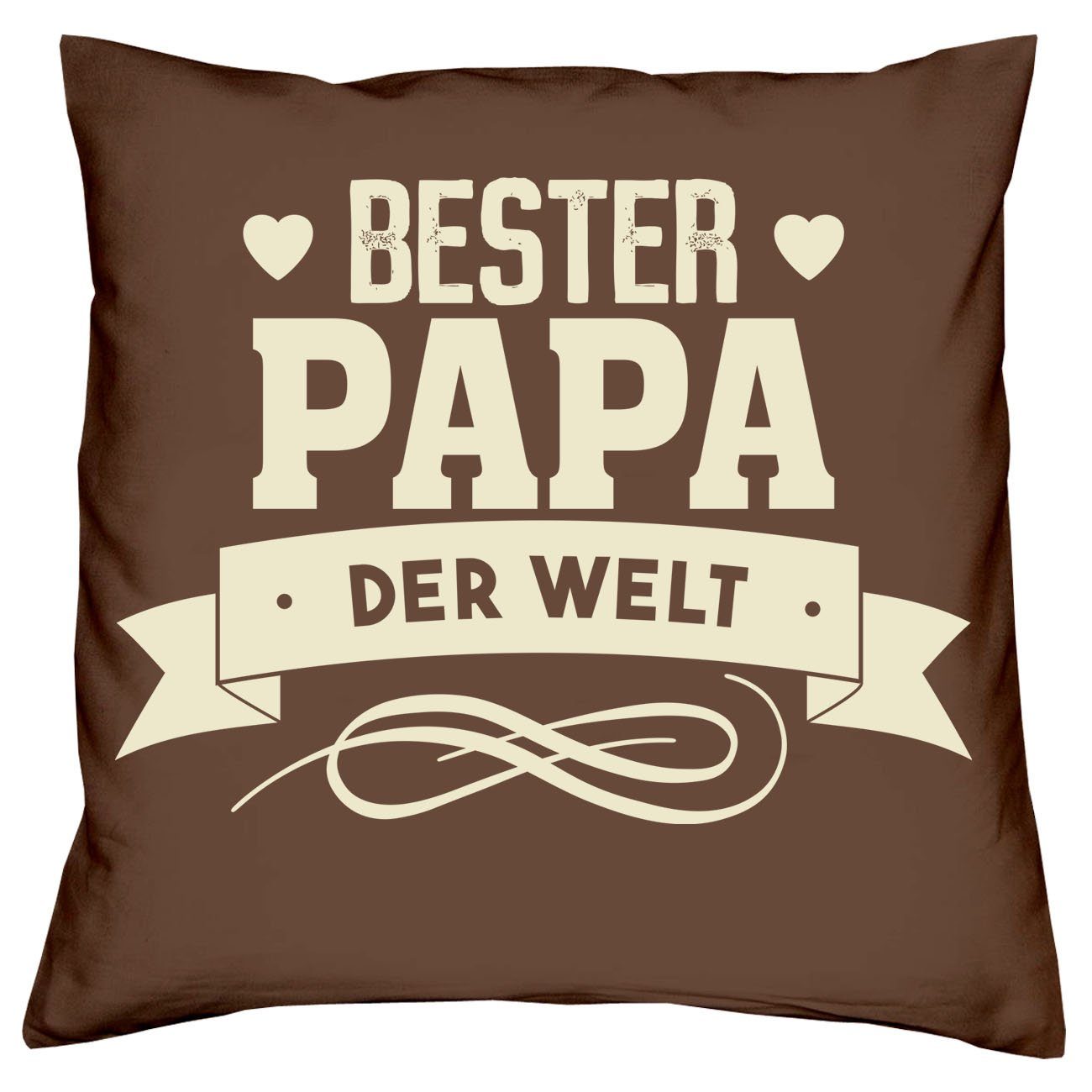 Papa Soreso® den & Welt Urkunde Weltbesten Bester Kissen braun Geschenke der Papa, Geburtstag Vatertag Weihnachten für Dekokissen