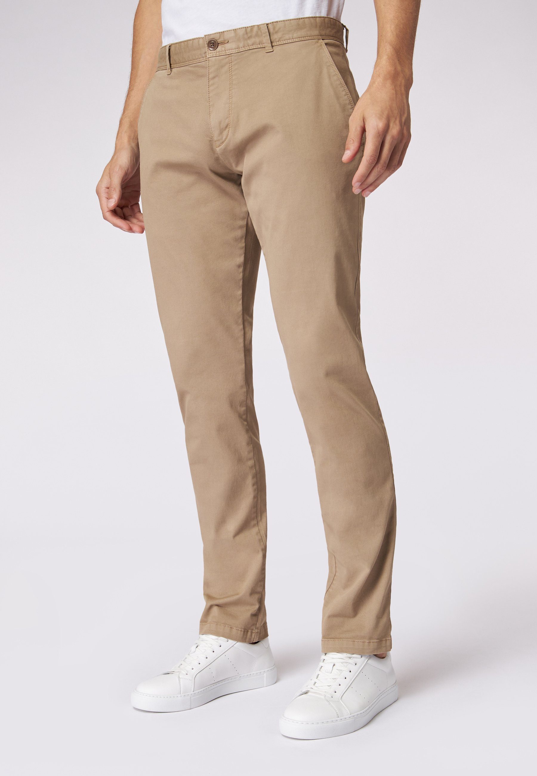 Roy Robson Chinohose Chino im Slim Fit mit Reißverschluss BEIGE