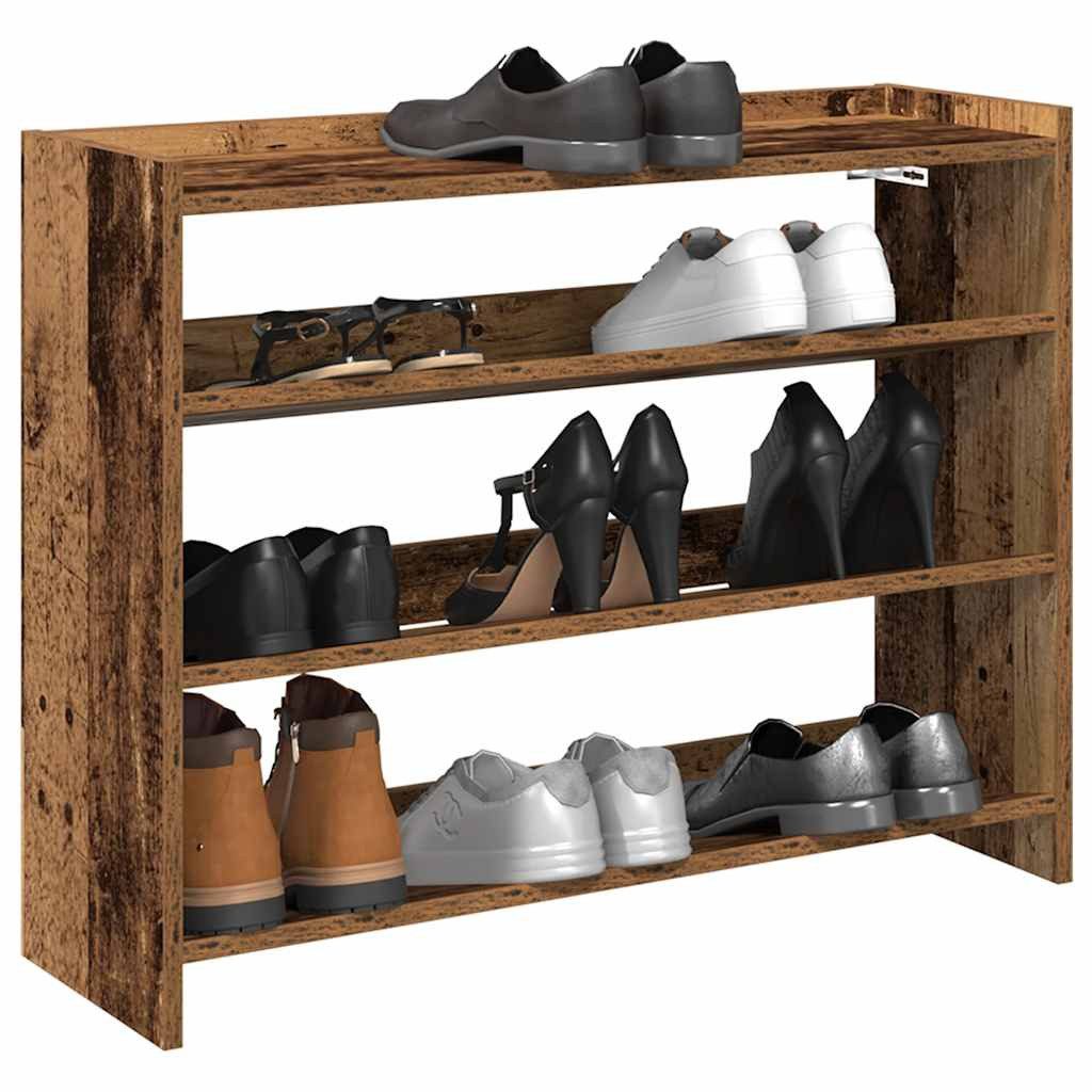 vidaXL Schuhschrank NA Schuhregal Altholz-Optik 80x25x61,5 cm Spanplatte