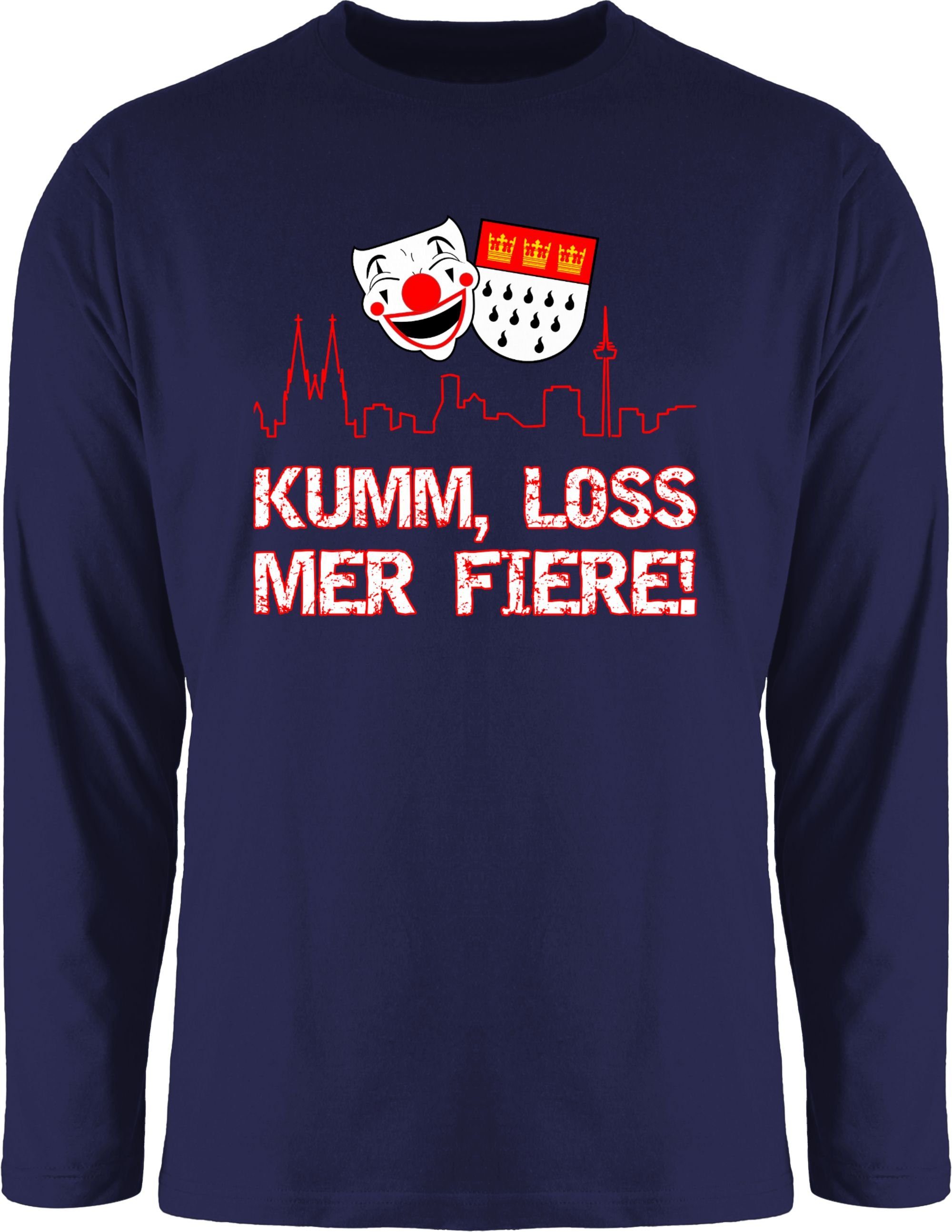 Rundhalsshirt Kumm loss mer fiere Kölle Alaaf I Köln Wappen Karneval I Karnevalskost