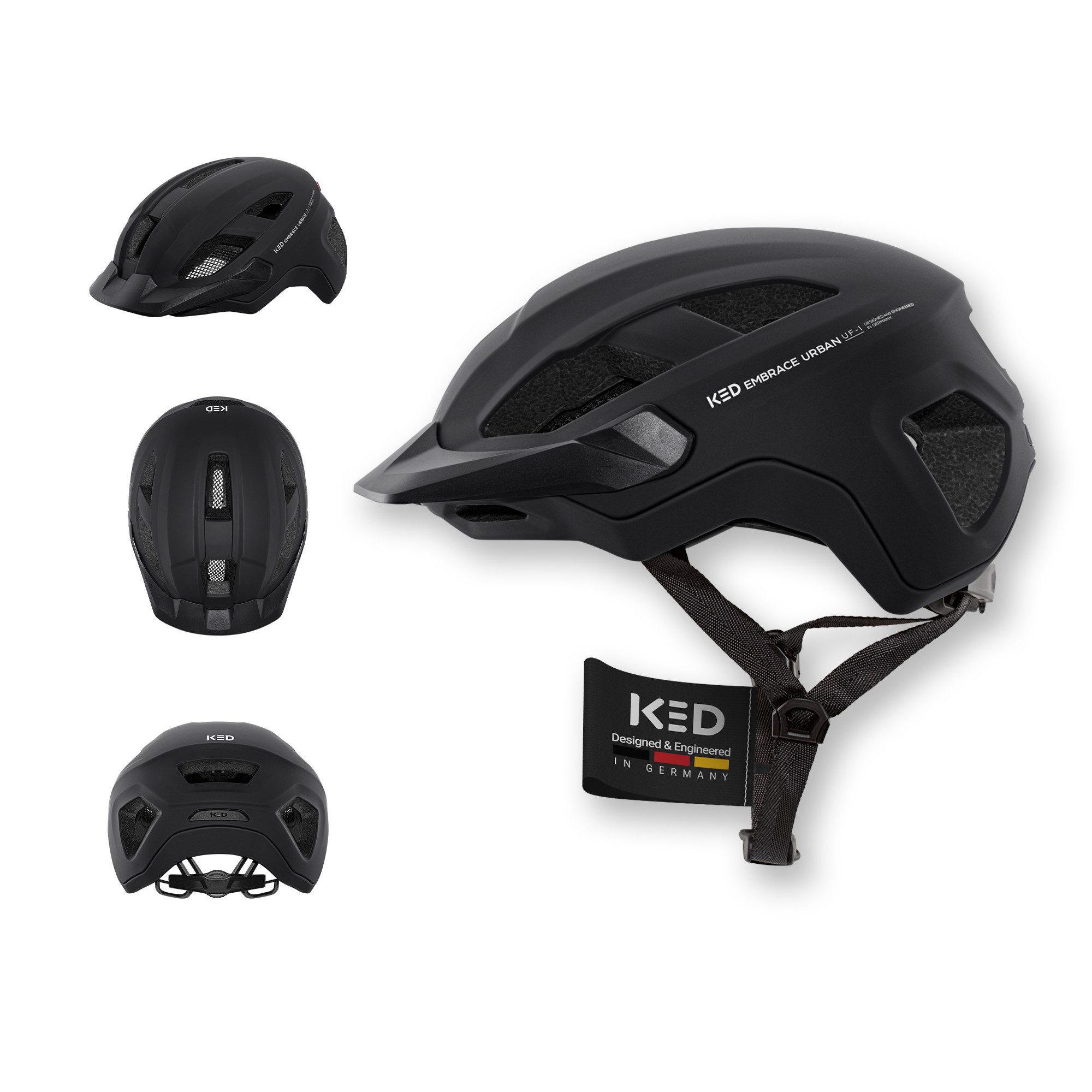 KED Fahrradhelm KED Embrace Urban UF-1 Unisex Fahrradhelm, Mit In-Mold Technologie Für Alltag, Pendeln Und Freizeit