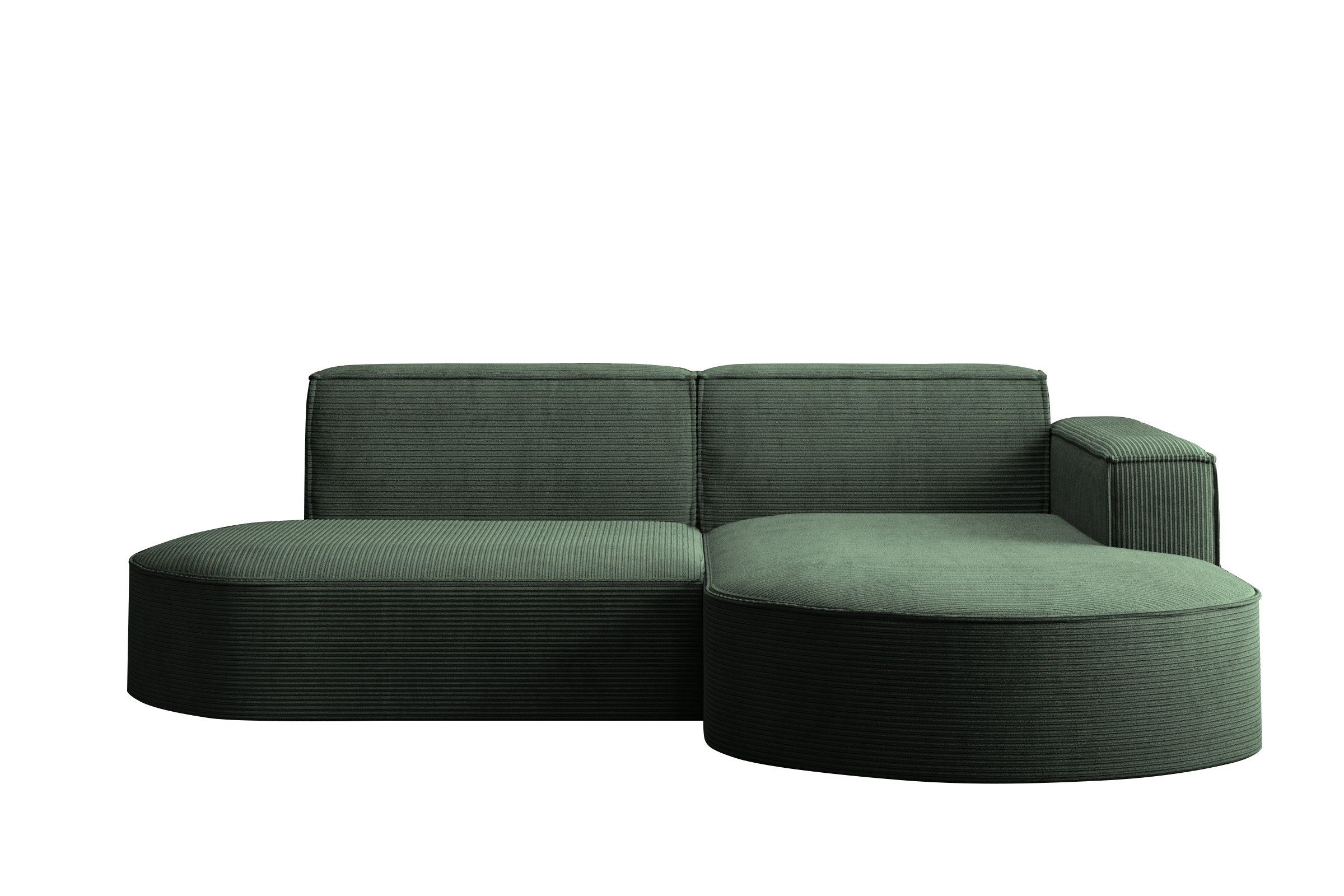 Kaiser Möbel Ecksofa Designer MODENA STUDIO L stoff Cord, Ecksofa, Cord Sofa, L-Form, Links/Rechts wählbar