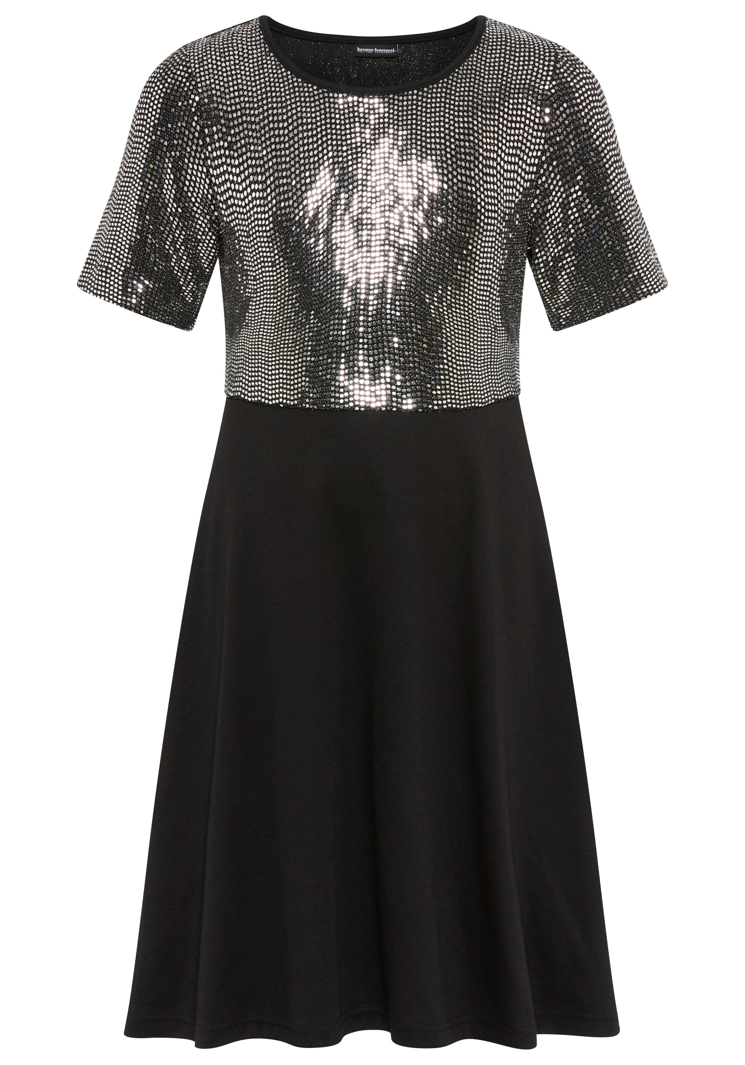 Bruno Banani Jerseykleid Kleid in Pailletten-Optik Für TEENS. Shirtkleid in Pailletten-Optik
