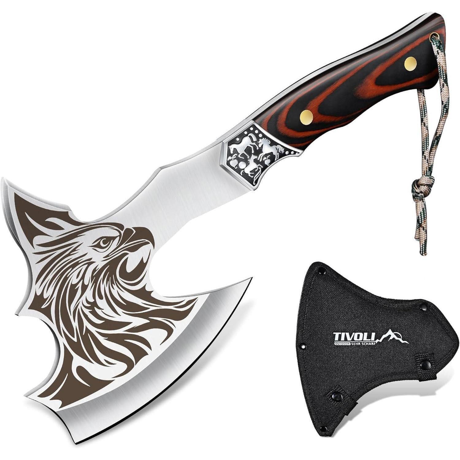 LuxusKollektion Spaltaxt Spaltaxt Handbeil Camping Outdoor Holz Jagd Trekking Braun1