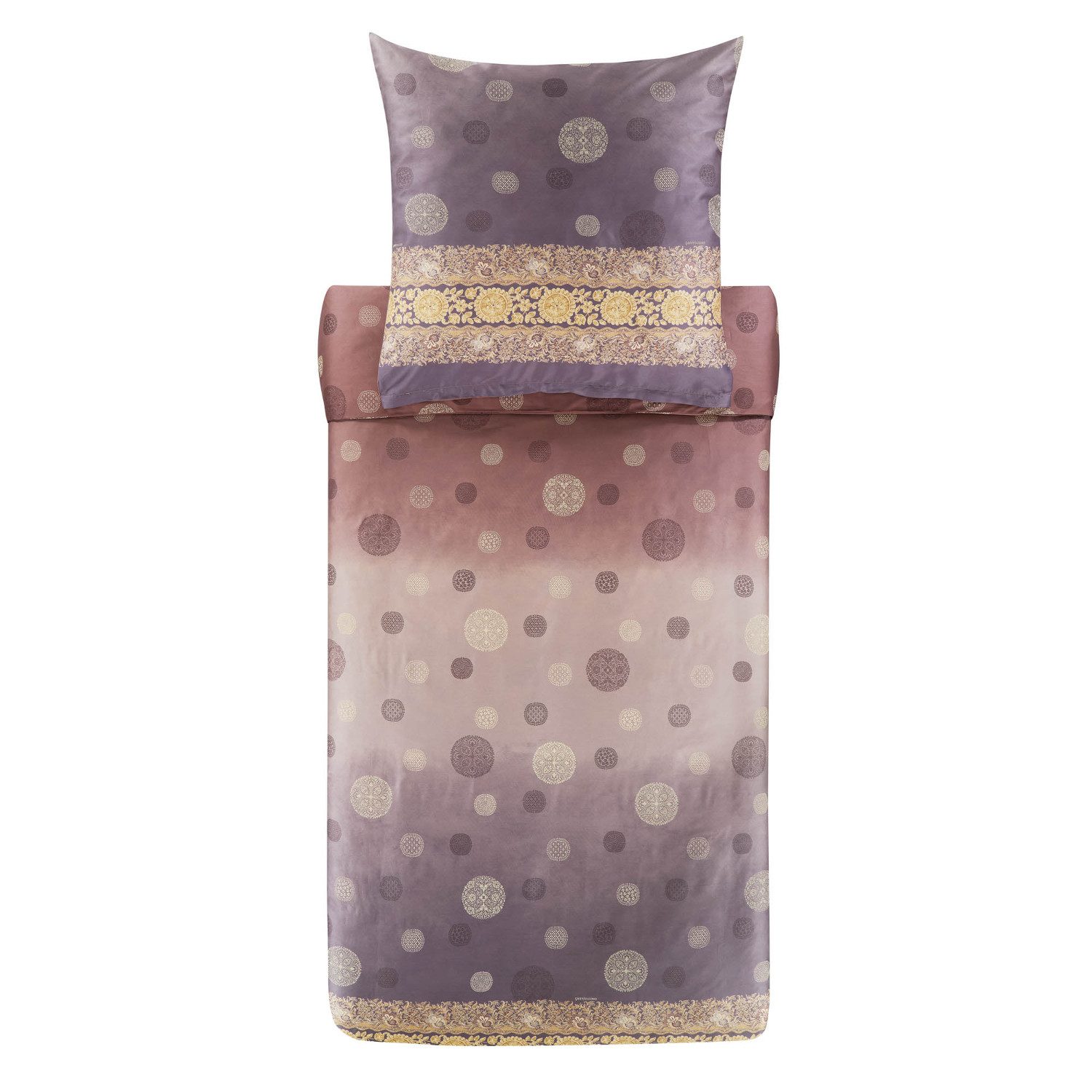 Bassetti Bettwäsche Bettwäsche Bassetti Mako Satin Pallavicino G1 grau braun beige 135x200, Mako Satin, 2 teilig, 100% Baumwolle (Premium Mako Satin)