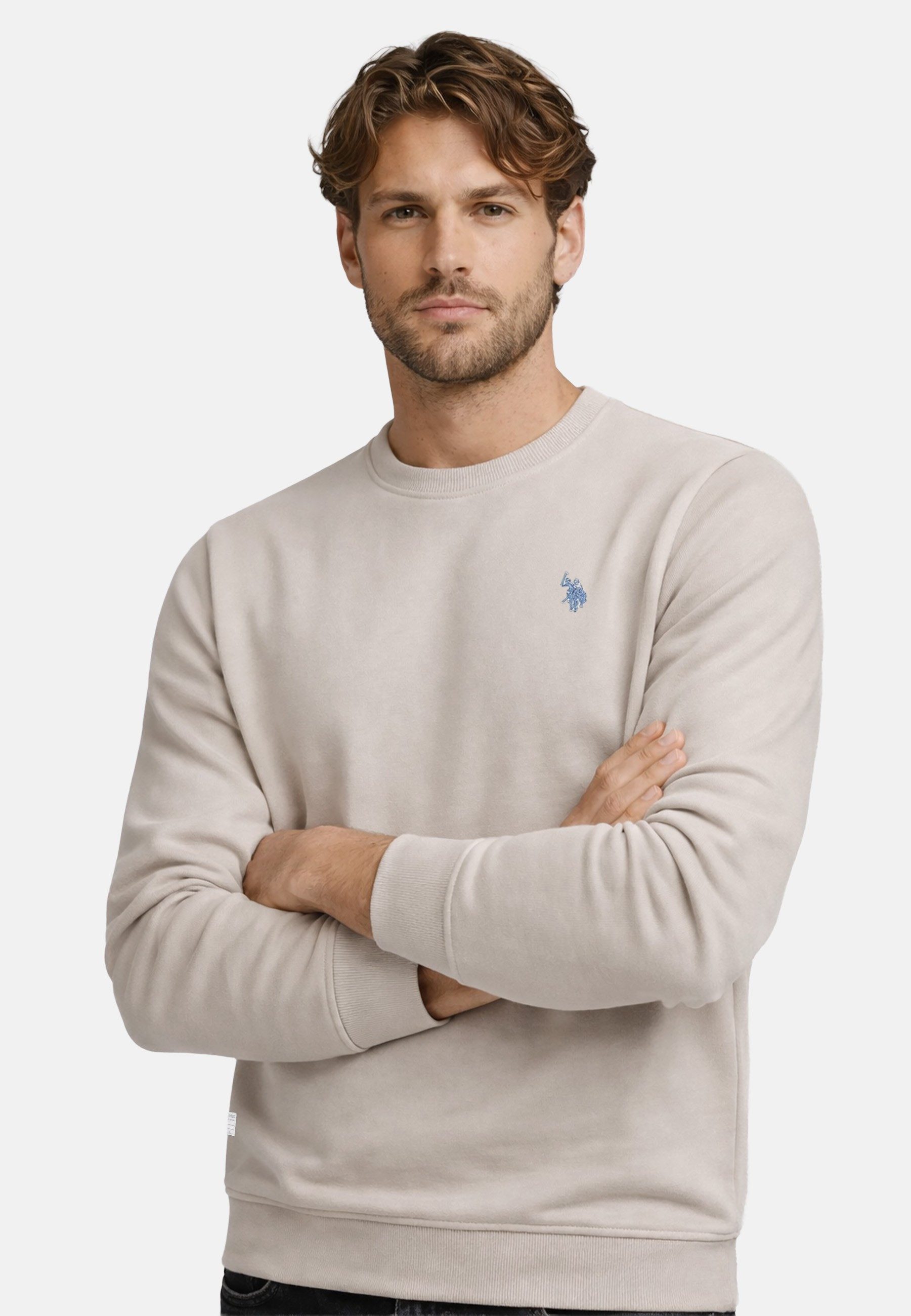 U.S. Polo Assn. Sweatshirt USRexx Herren Pullover mit Rundhalsausschnitt aus Baumwolle Klassisches Sweatshirt mit Rippbündchen und Logostickerei – Bild 2 von 5