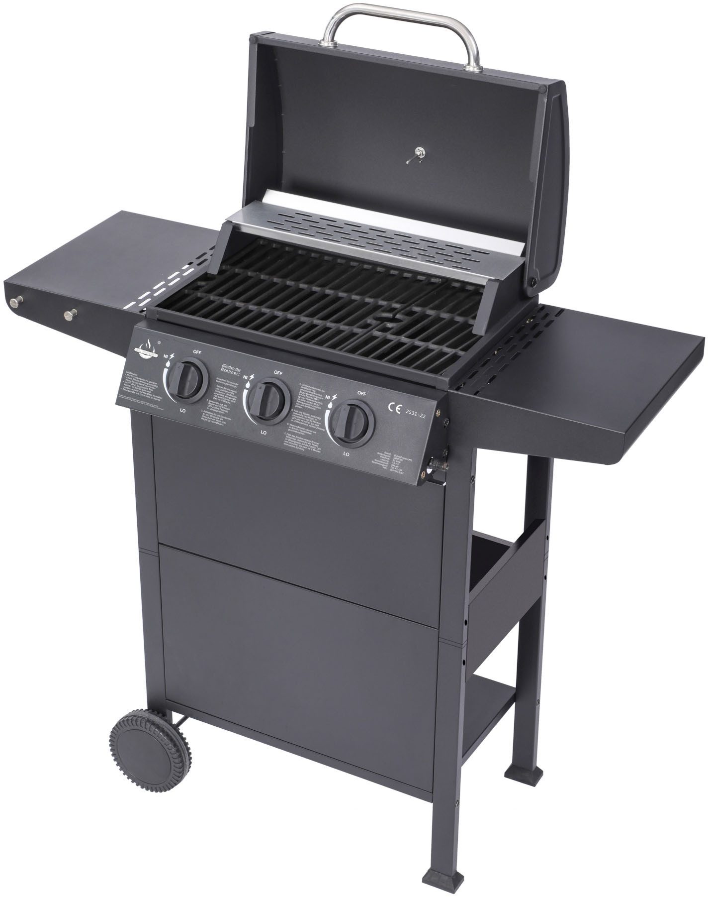 El Fuego Gasgrill San Jose 3 Brenner, mit gusseisernem Grillrost – Bild 2 von 5