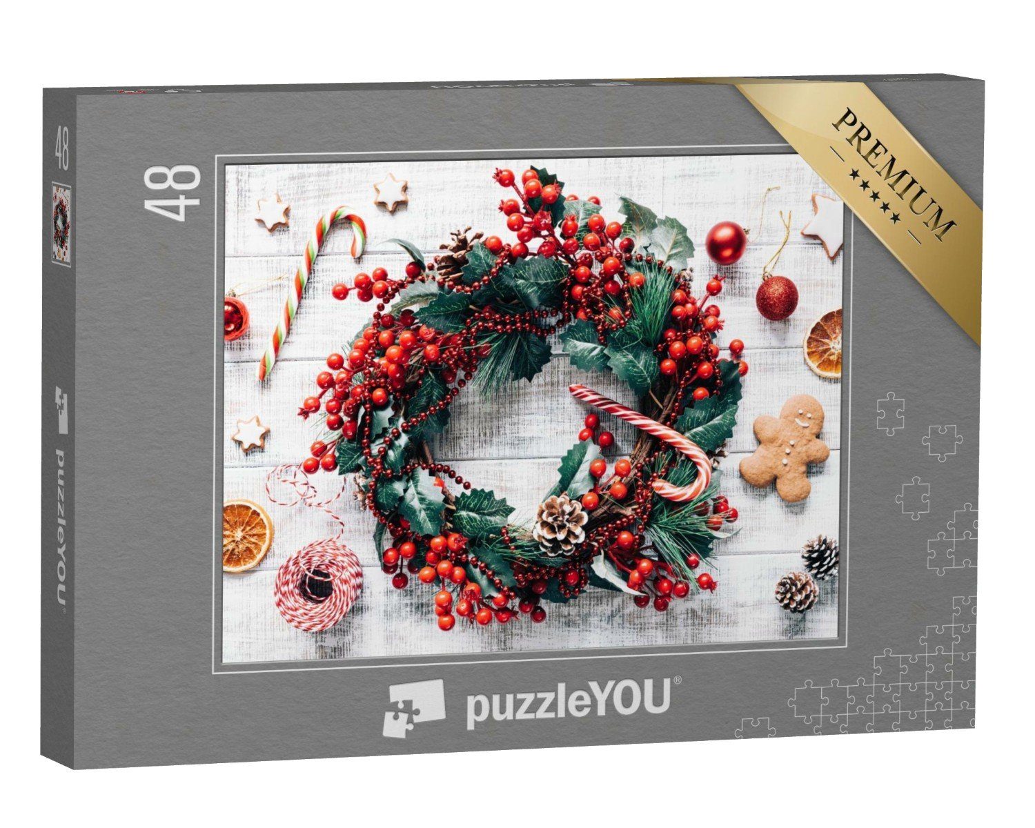 puzzleYOU Puzzle Weihnachten: und Puzzleteile, 48 Lebkuchen, Weihnachtsbaumschmuck puzzleYOU-Kollektionen Weihnachten