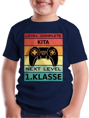 Shirtracer T-Shirt Level Complete Kita - Next Level 1. Klasse Einschulung Junge Schulanfang Geschenke