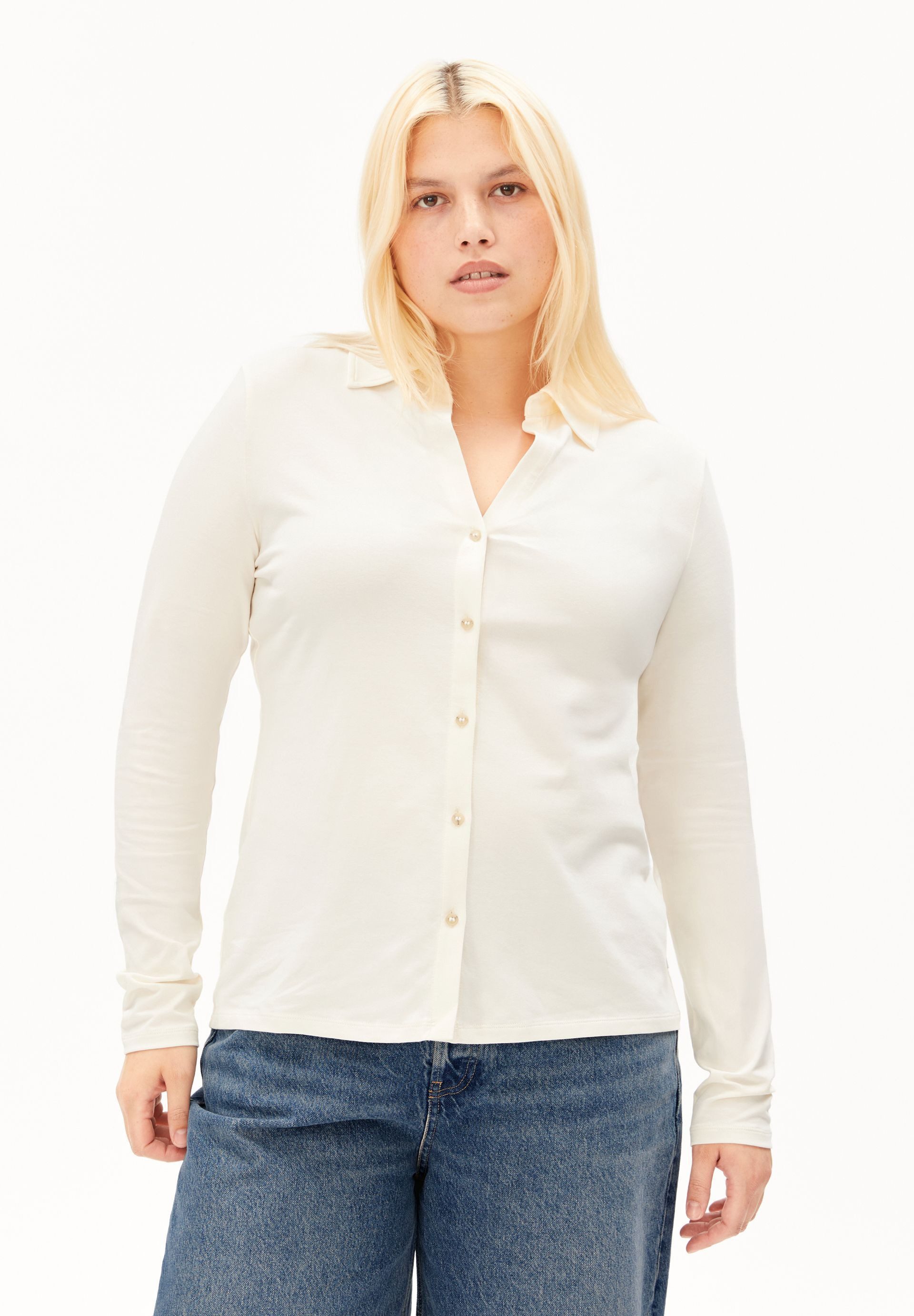 Armedangels Hemdbluse NALAANNIA Bluse aus Bio-Baumwoll Mix (1-tlg) Slim Fit