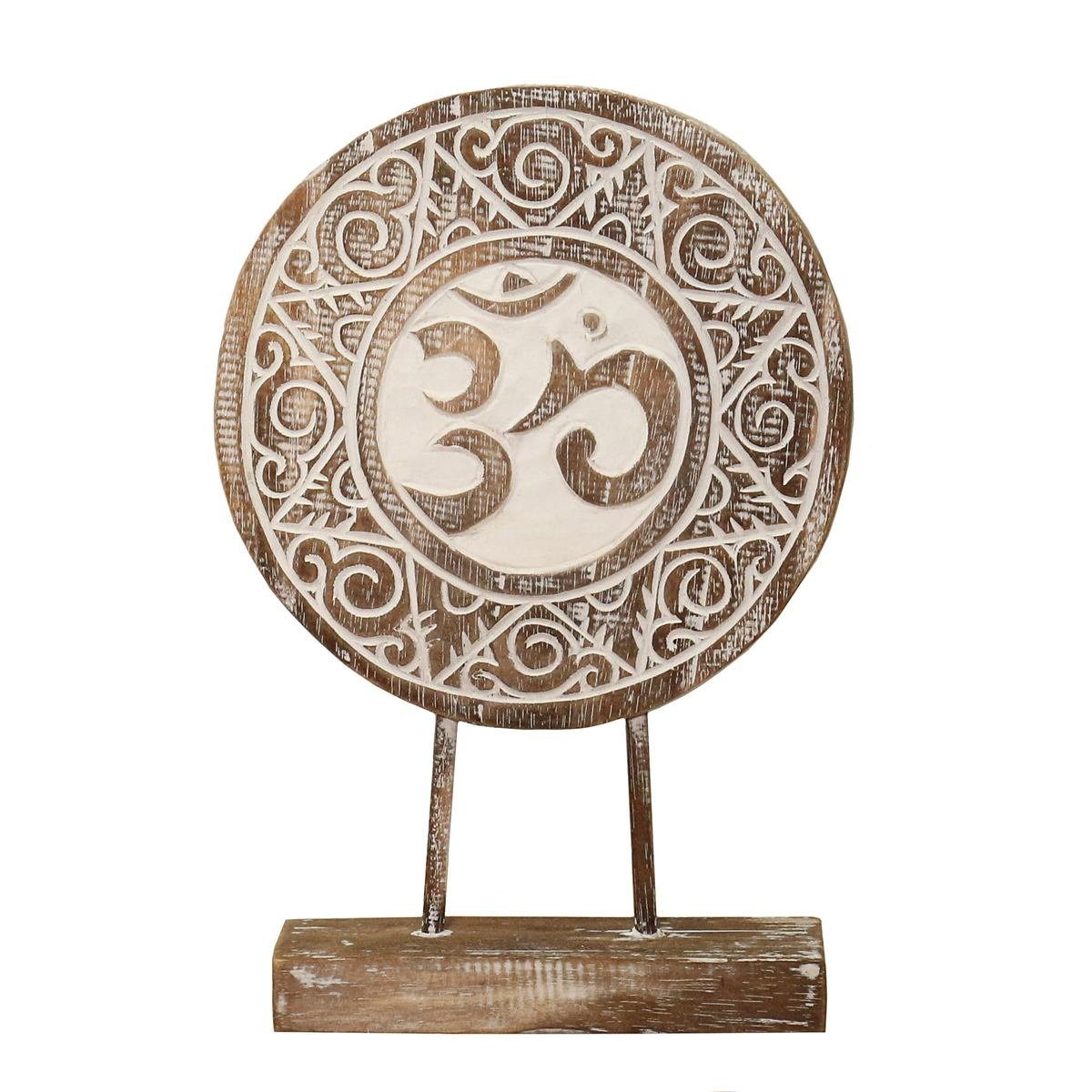 Oriental Galerie Dekofigur Om "Aum" Symbol Skulptur Mandala auf Sockel 40 cm (1 St), traditionelle Herstellung in Handarbeit im Ursprungsland