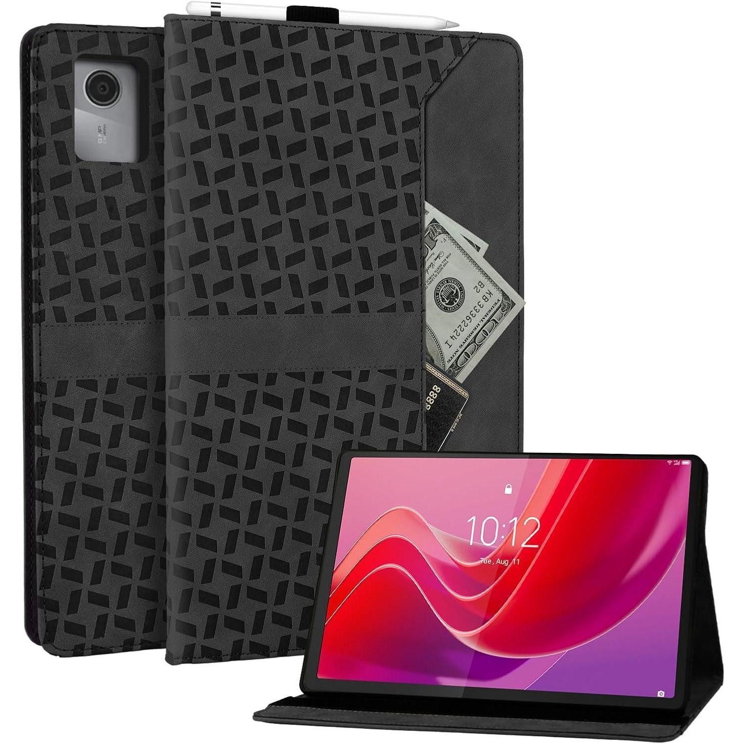LuxusKollektion Tablet-Hülle Tablet Hülle TB330FU Stand Stifthülle Lenovo Tab M11 11 Zoll Schwarz
