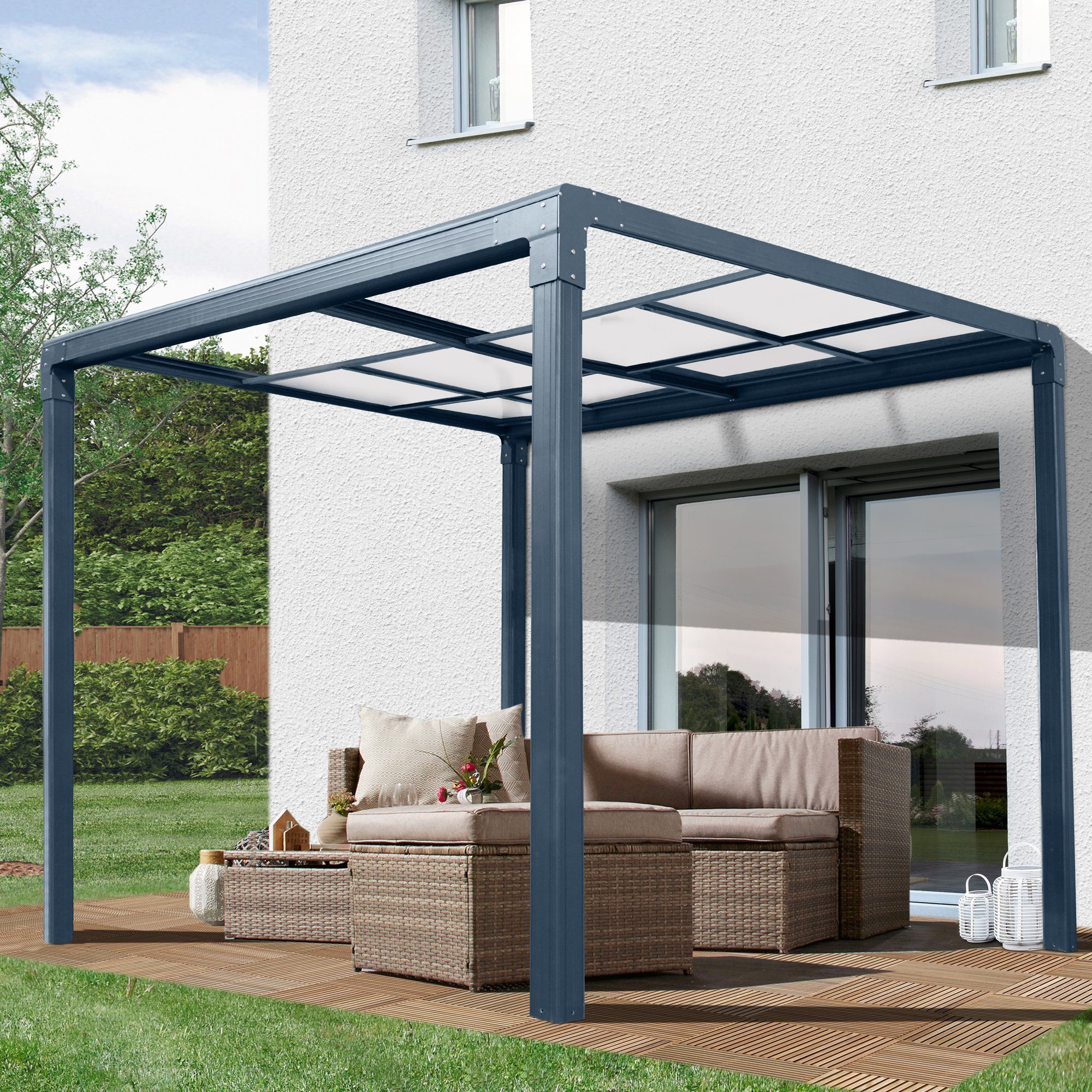 osoltus Terrassendach osoltus Terrassendach Veranda freistehend mit Schiebedach 3x3m