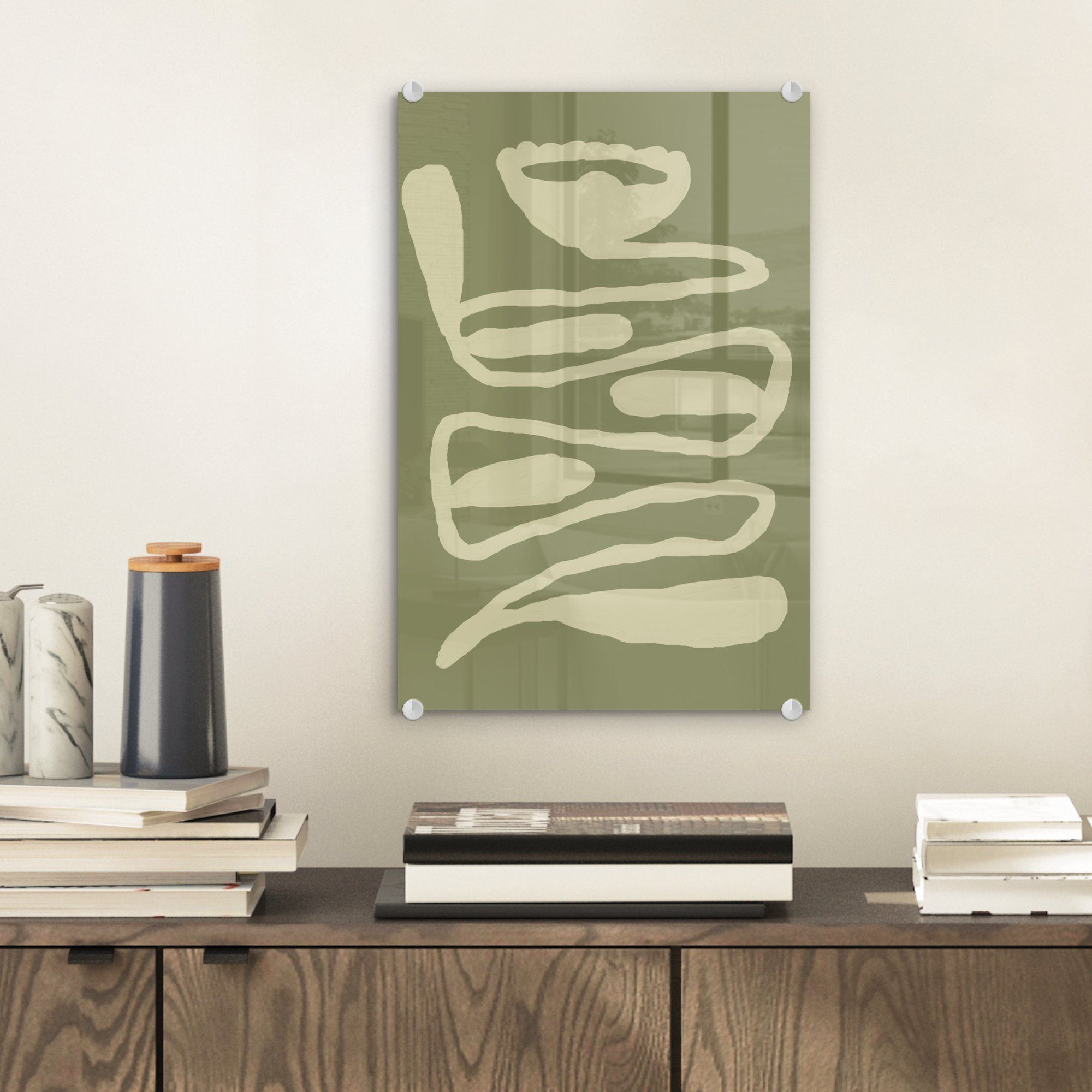 MuchoWow Acrylglasbild Grün - Abstrakte Kunst günstig online kaufen