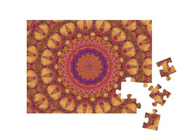 puzzleYOU Puzzle Gebranntes, florales Mandala-Muster, 48 Puzzleteile, puzzleYOU-Kollektionen Mandalas