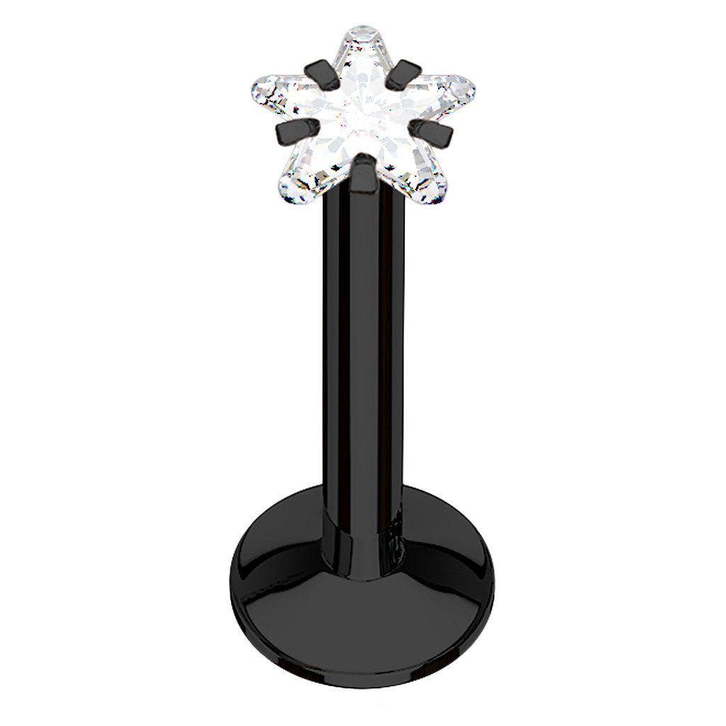 Taffstyle Piercing-Set Lippenpiercing Helix Ohrpiercing Monroe Stud Stecker Kristall Stern (Ohrpiercing Cartilage Ohr Tragus Helix Lobe Knorpel Piercing)