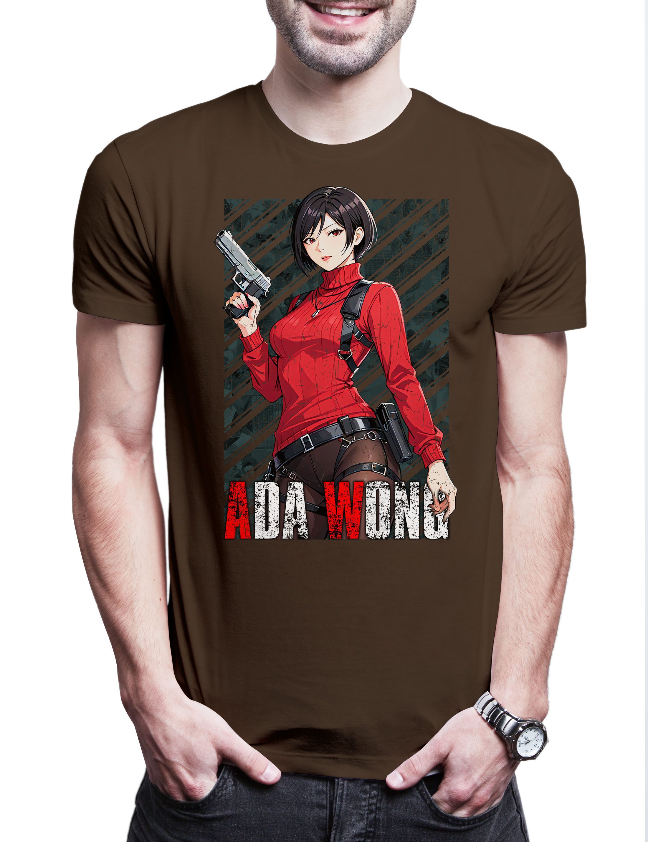 Print-Shirt Evil Ada Herren T-Shirt Horror Racoon Resident Wong City Umbrella Corp