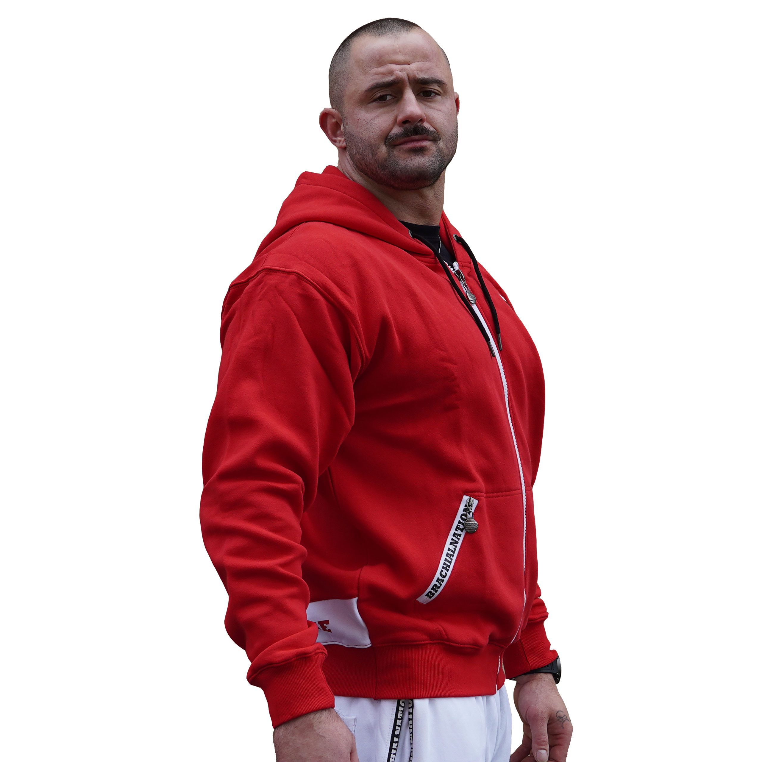 BRACHIAL THE LIFESTYLE COMPANY Kapuzensweatjacke Brachial Zip-Hoody "Rude" rot L