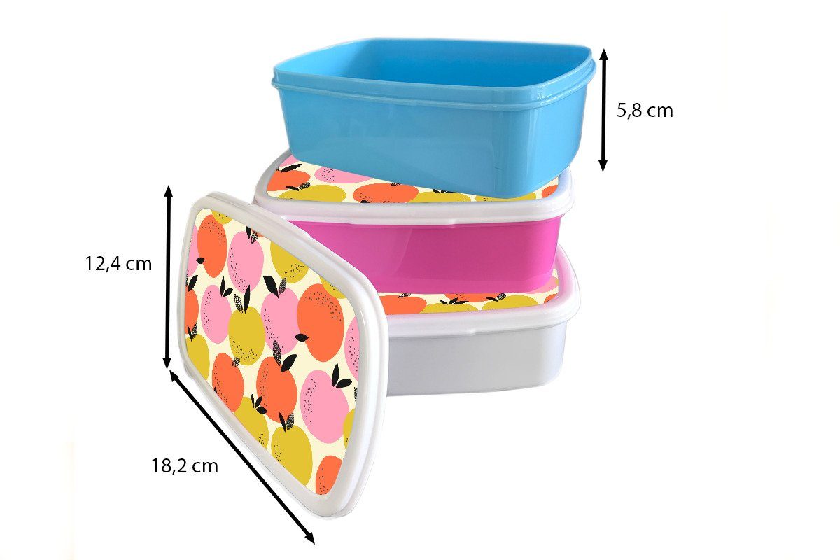 Snackbox, Muster, Kunststoff Erwachsene, Lunchbox für Orange Kinder, Kunststoff, rosa Mädchen, Brotdose Brotbox - Sommer MuchoWow - (2-tlg),