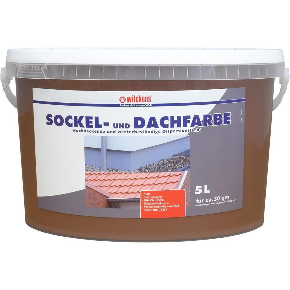 Wilckens Farben Dachfarbe Sockelfarbe matt 5Liter, hochdeckend, scheuer- und wetterbeständig
