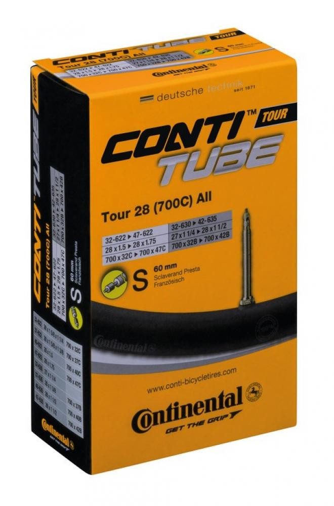 Fahrradschlauch Continental Schlauch Tour 28 All SV 60 mm - passend für 27\"/28\" Reif