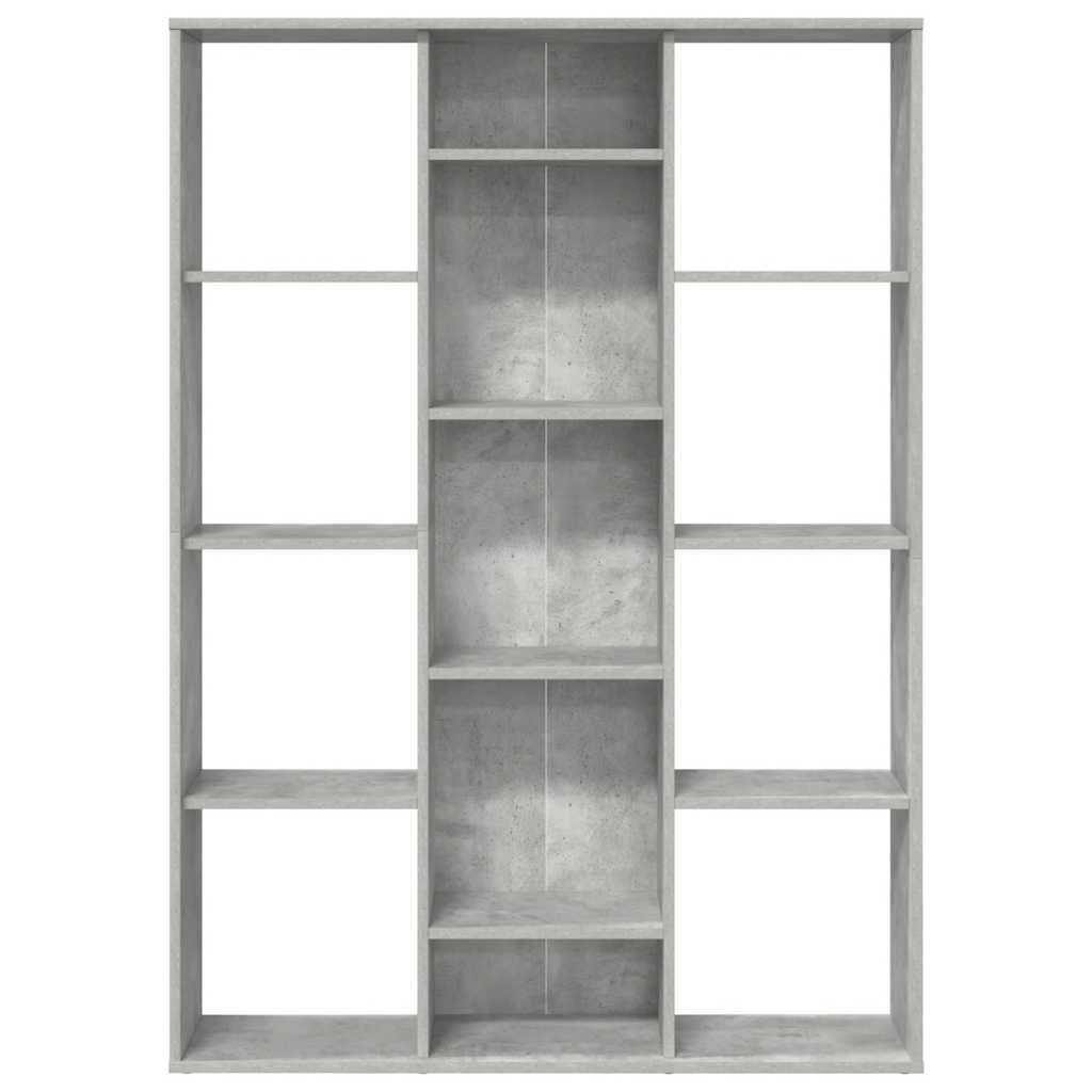 furnicato Raumteiler mit 13 Fächern 100 x 24 x 140 cm Betongrau, 1-tlg., Stabiles Bücherregal mit viel Stauraum für DVDs und Dekorationen – Bild 4 von 5