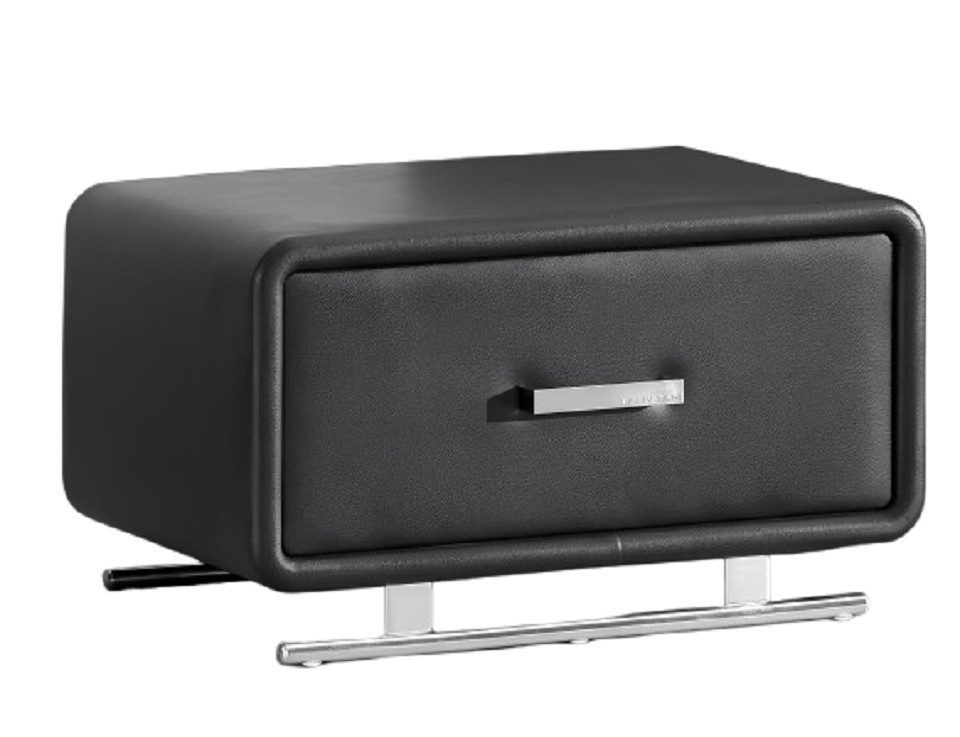 Xlmoebel Nachttisch Designer Konsole aus Leder und Metall für stilvolle Akzente (1-St., Nachttische), Hergestellt in Europa