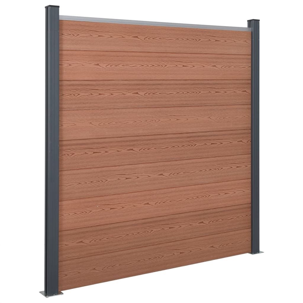 furnicato Zaun Gartenzaun-Set WPC Braun 180x186 cm Sichtschutz Zaunelemente, (1-St)