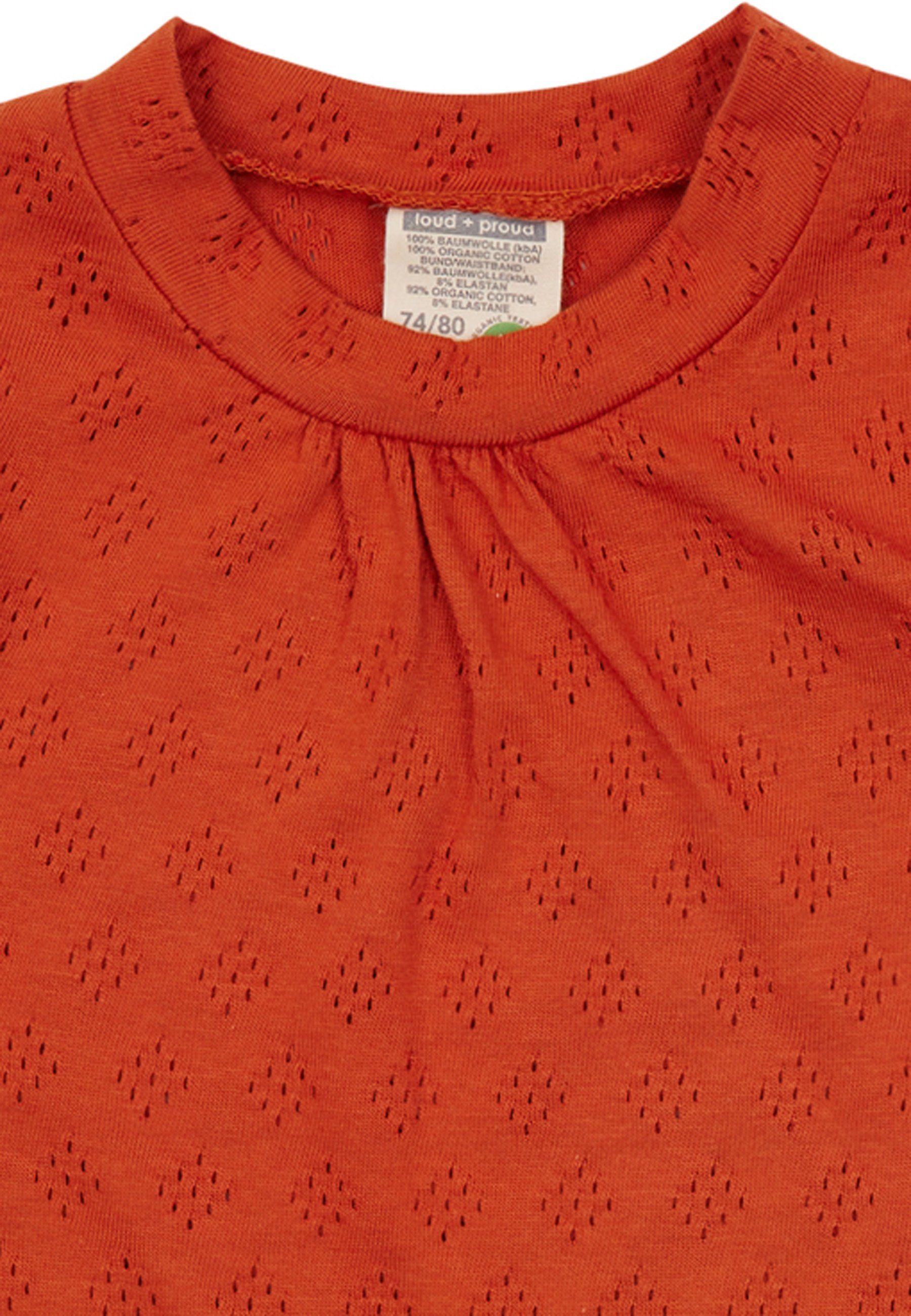 loud GOTS Bio-Baumwolle + proud Jacquard-Strickmuster A-Linien-Kleid rot zertifizierte