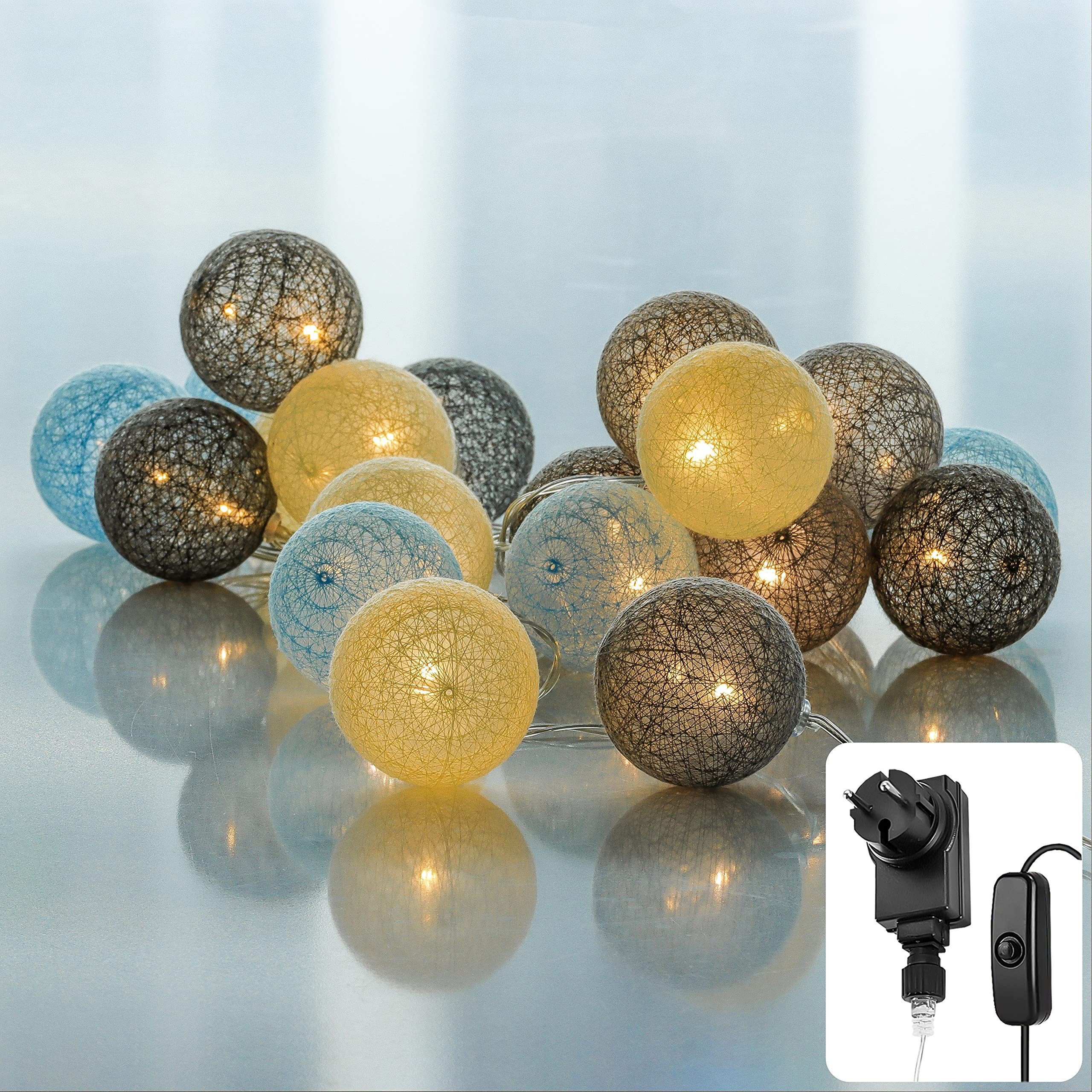 COZY HOME LED-Lichterkette Cotton Balls - Strombetrieben, 20 LED I 6m I War günstig online kaufen