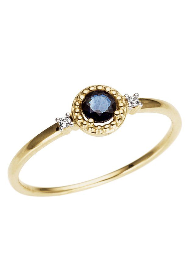Firetti Goldring Schmuck Geschenk Gold 333 Damenring Goldring Edelstein Farbstein, mit Saphir - mit Brillanten
