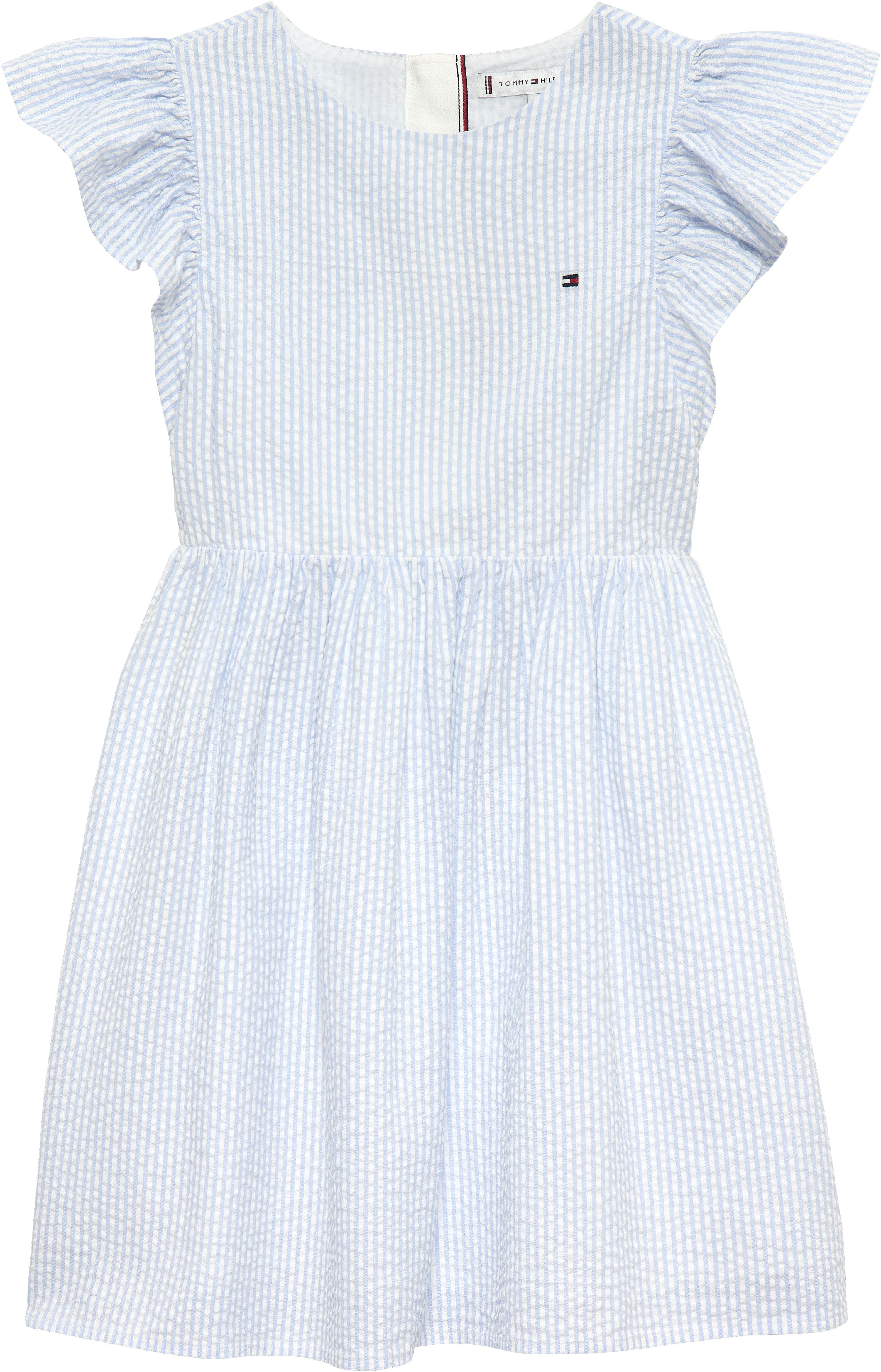Tommy Hilfiger Sommerkleid SEERSUCKER DRESS SHORT SLEEVE Kinder bis 16 Jahre, Rüschenärmel