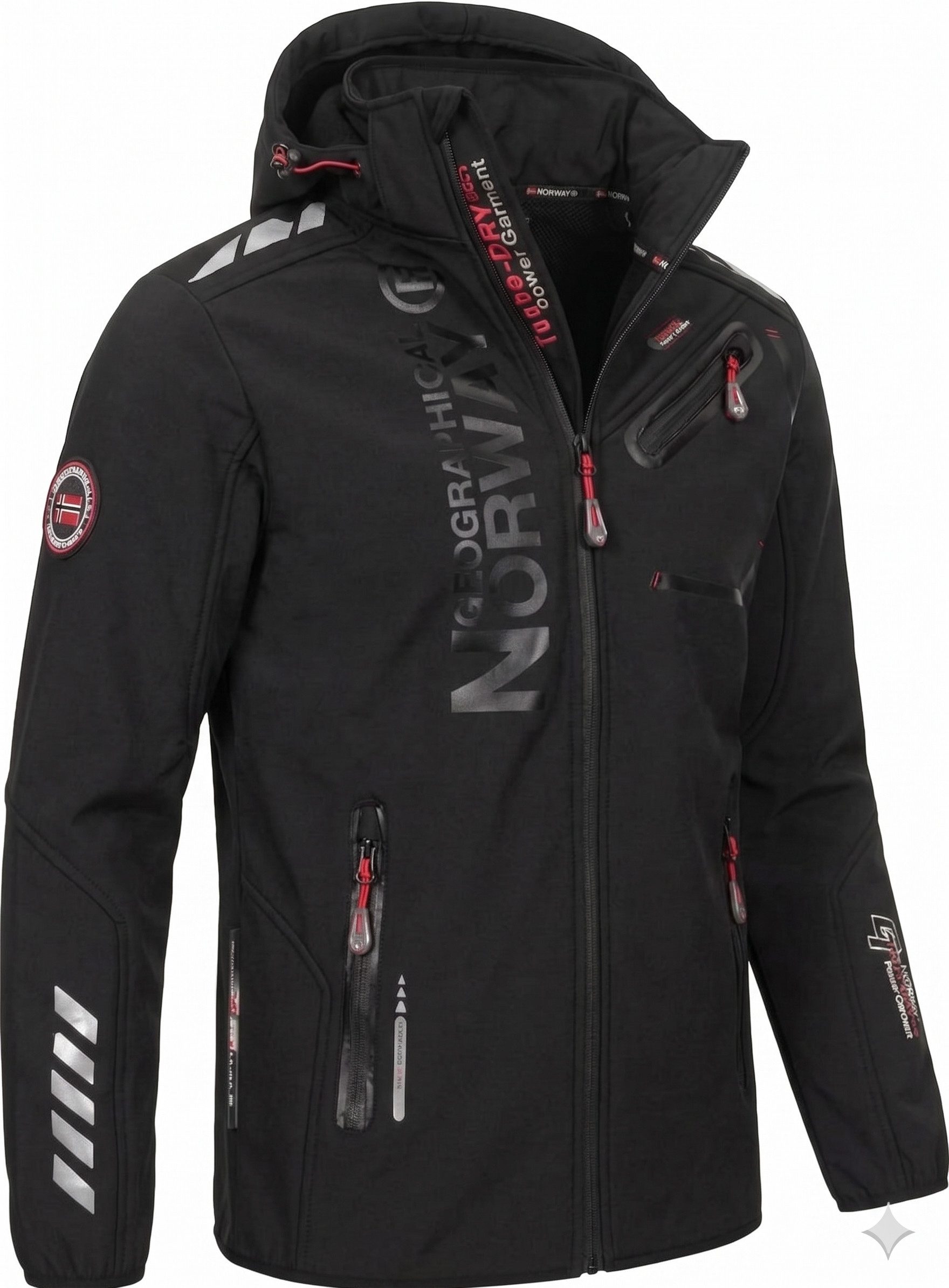 Geographical Norway Softshelljacke Herren Herbst Winter Jacke Softshell Outdoor Übergangsjacke (Packung, 1-St) Mit Kaputze S Bis 7XL