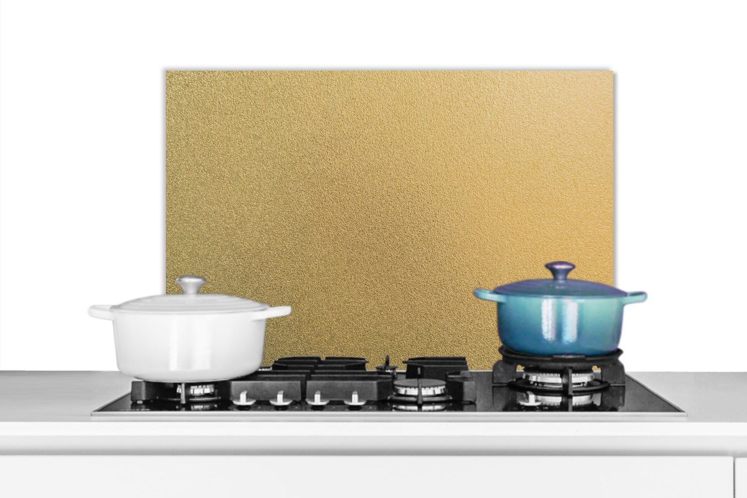 MuchoWow Küchenrückwand Metall - Gold - Design - Struktur - Chic, (1-tlg), 60x40 cm, Herdblende aus Wandschutz, Temperaturbeständig küchen