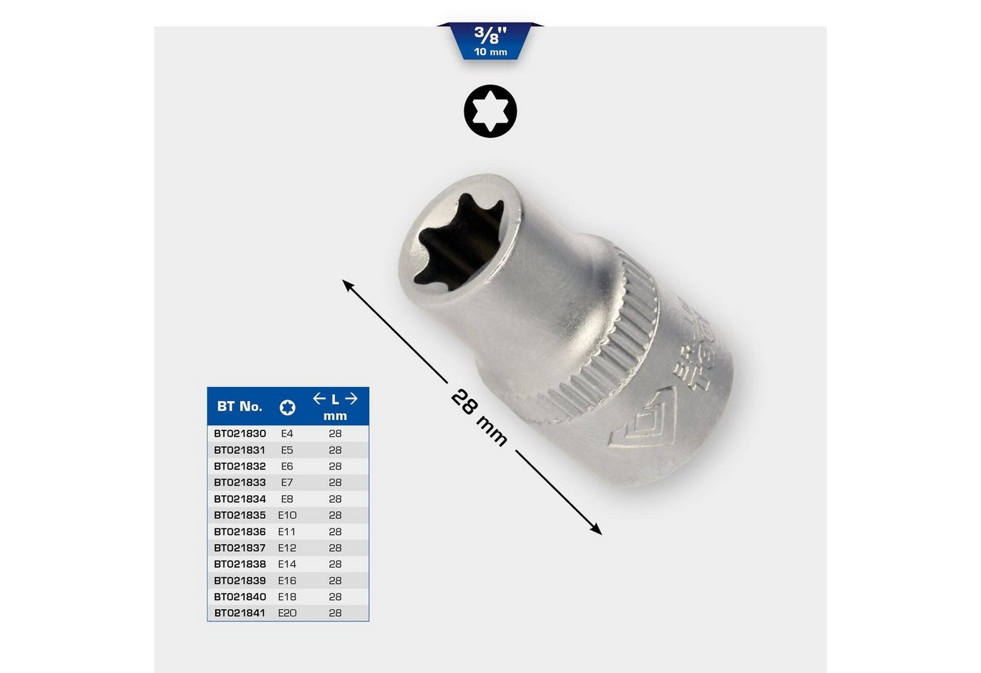 Thumbnail - Brilliant Tools Stecknuss 3/8" Torx-E-Stecknuss, E8