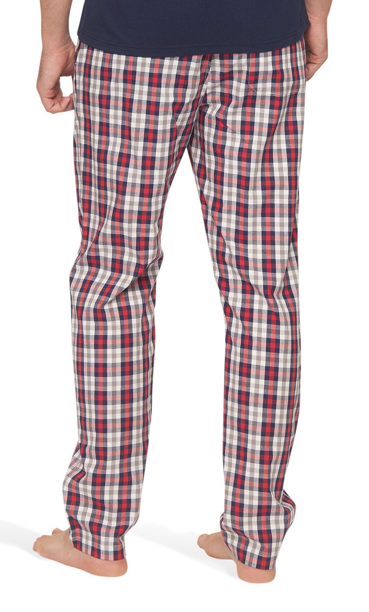 Moonline Schlafhose Herren Webhose Freizeithose Loungewear aus 100% Baumwolle